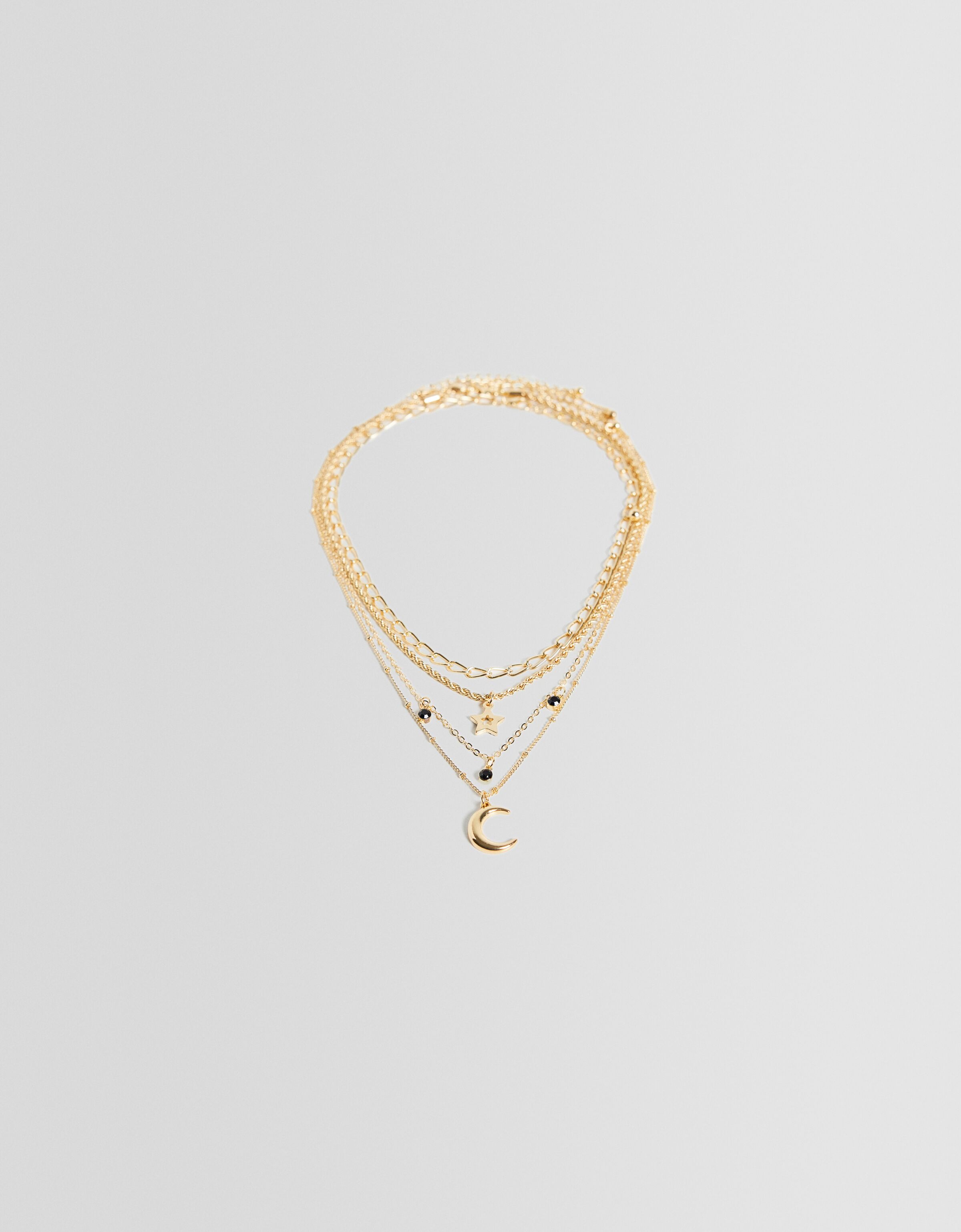 Set 4 collares pedrería estrella luna