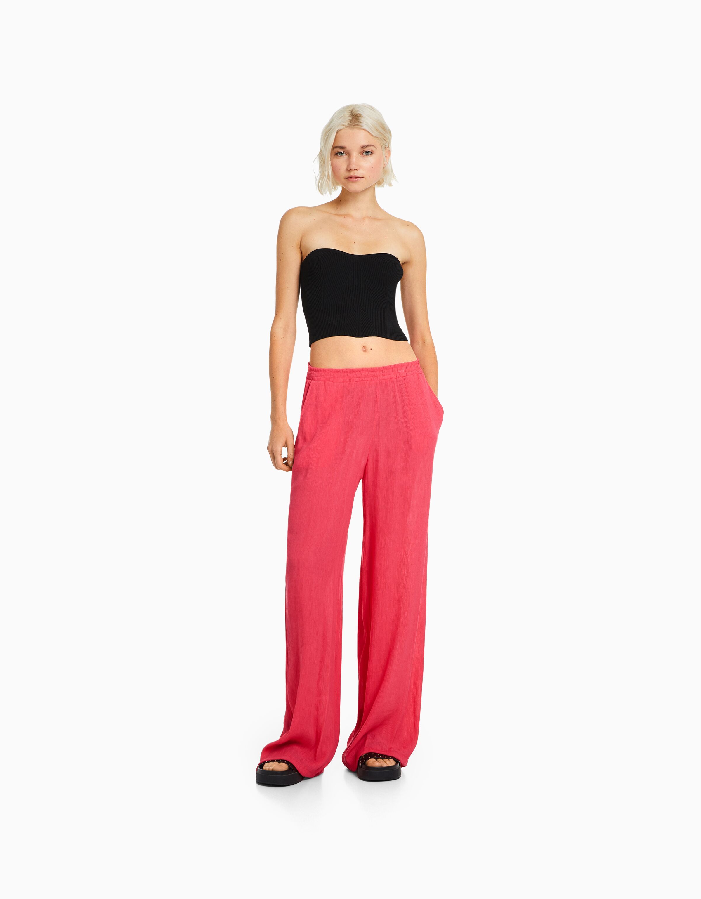Pantalón wide leg bambula