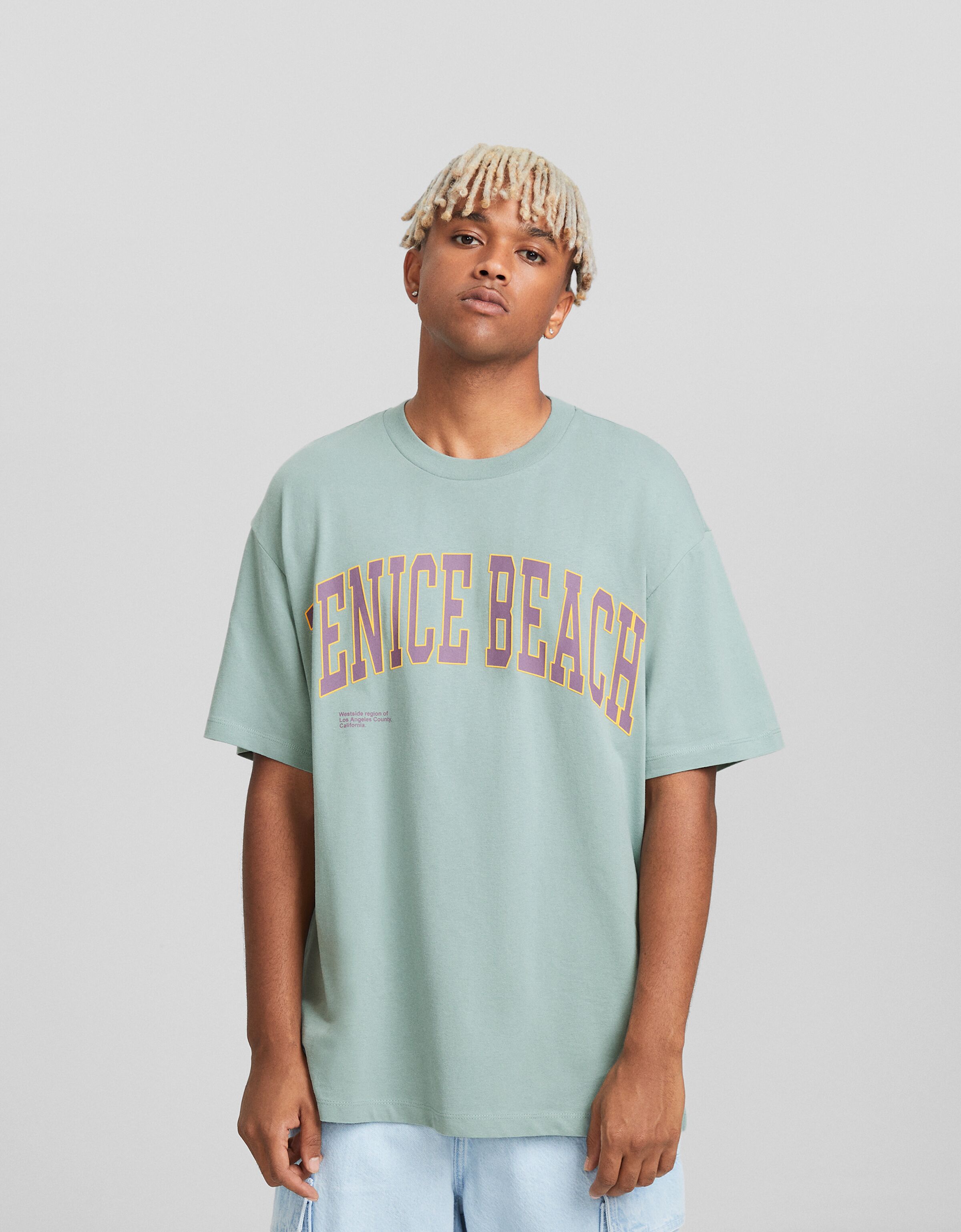 Camiseta manga corta boxy fit print