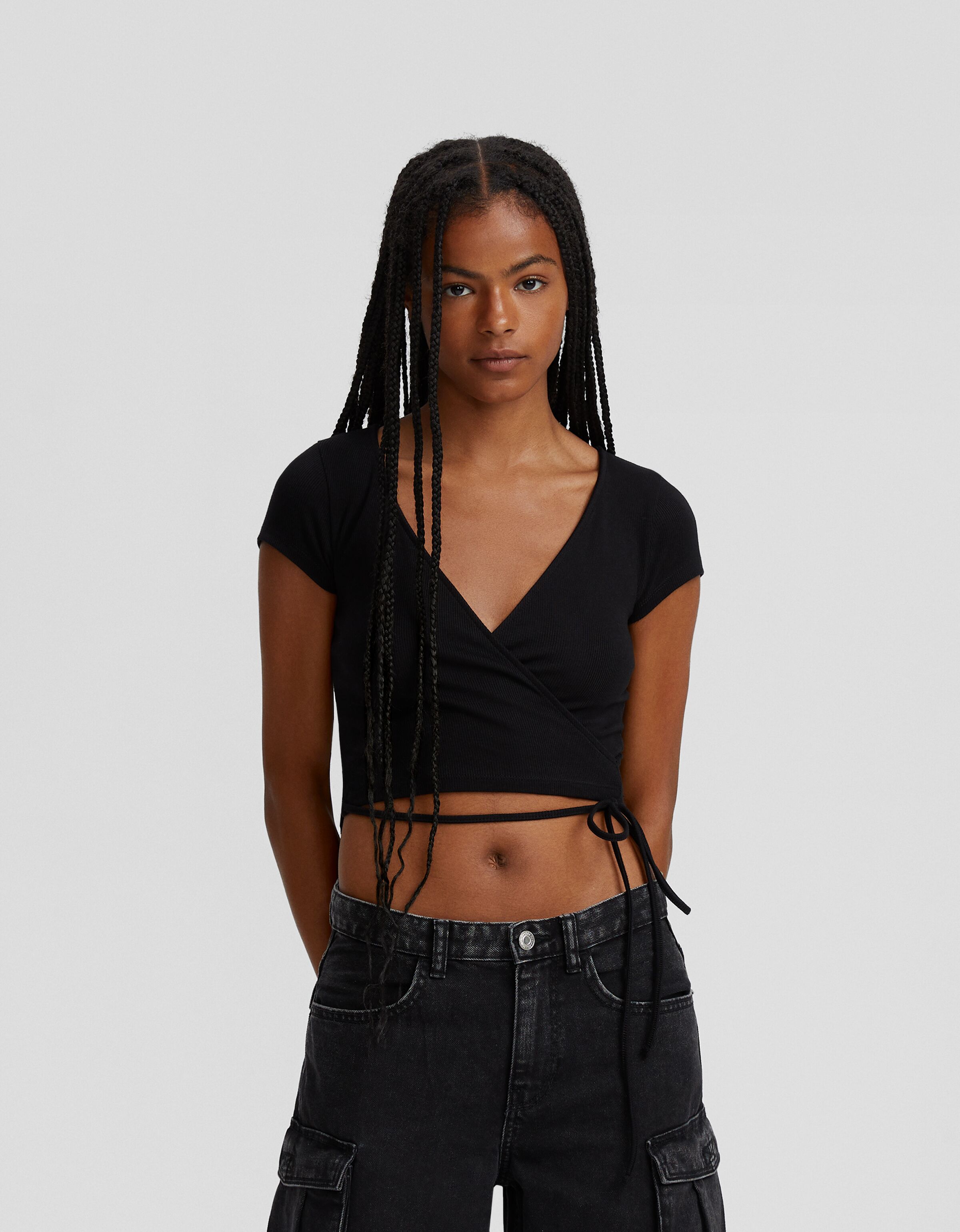 Camiseta manga corta bailarina rib