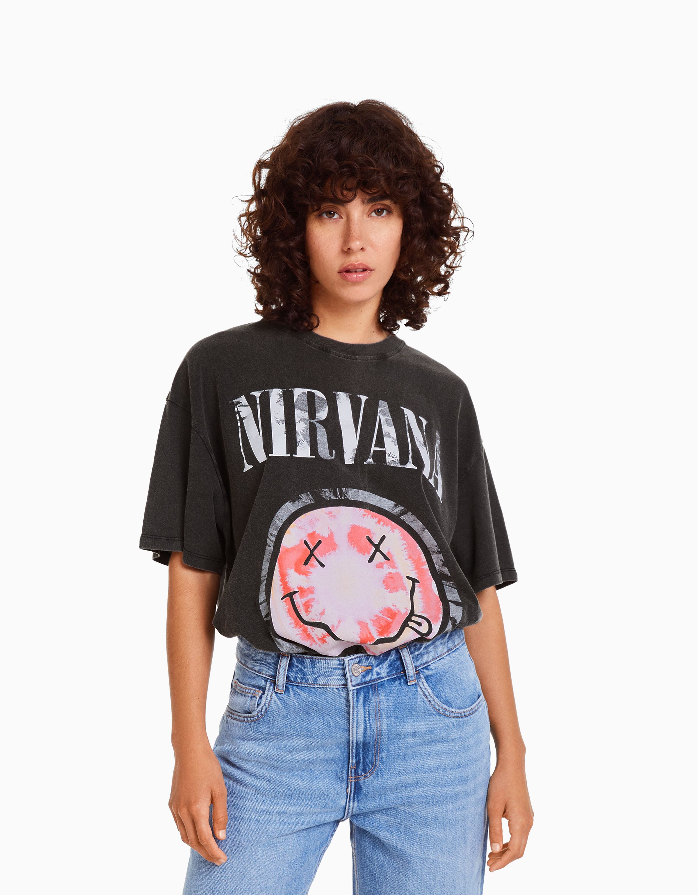 Camiseta Nirvana manga corta oversize print