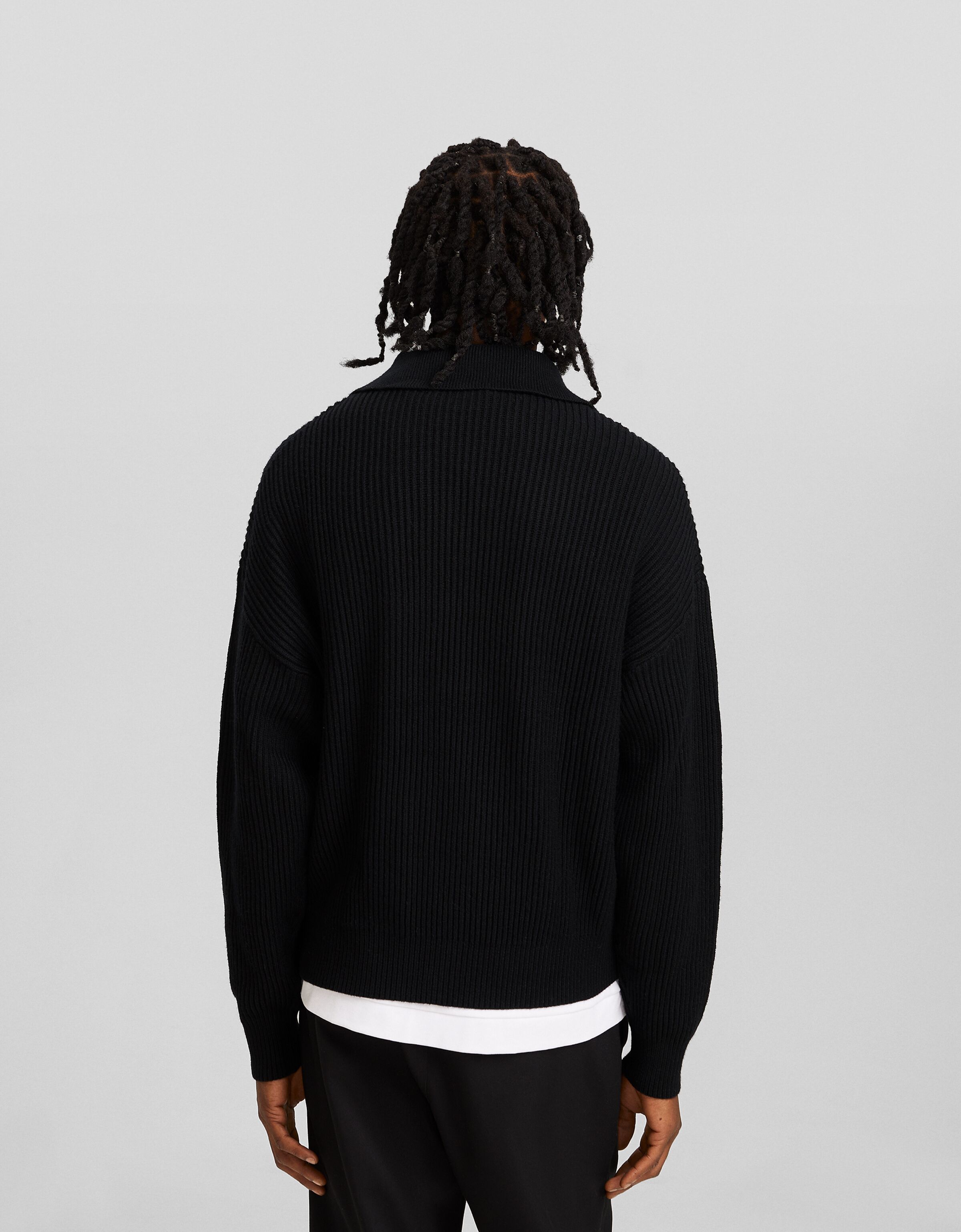 Jersey cuello polo canalé