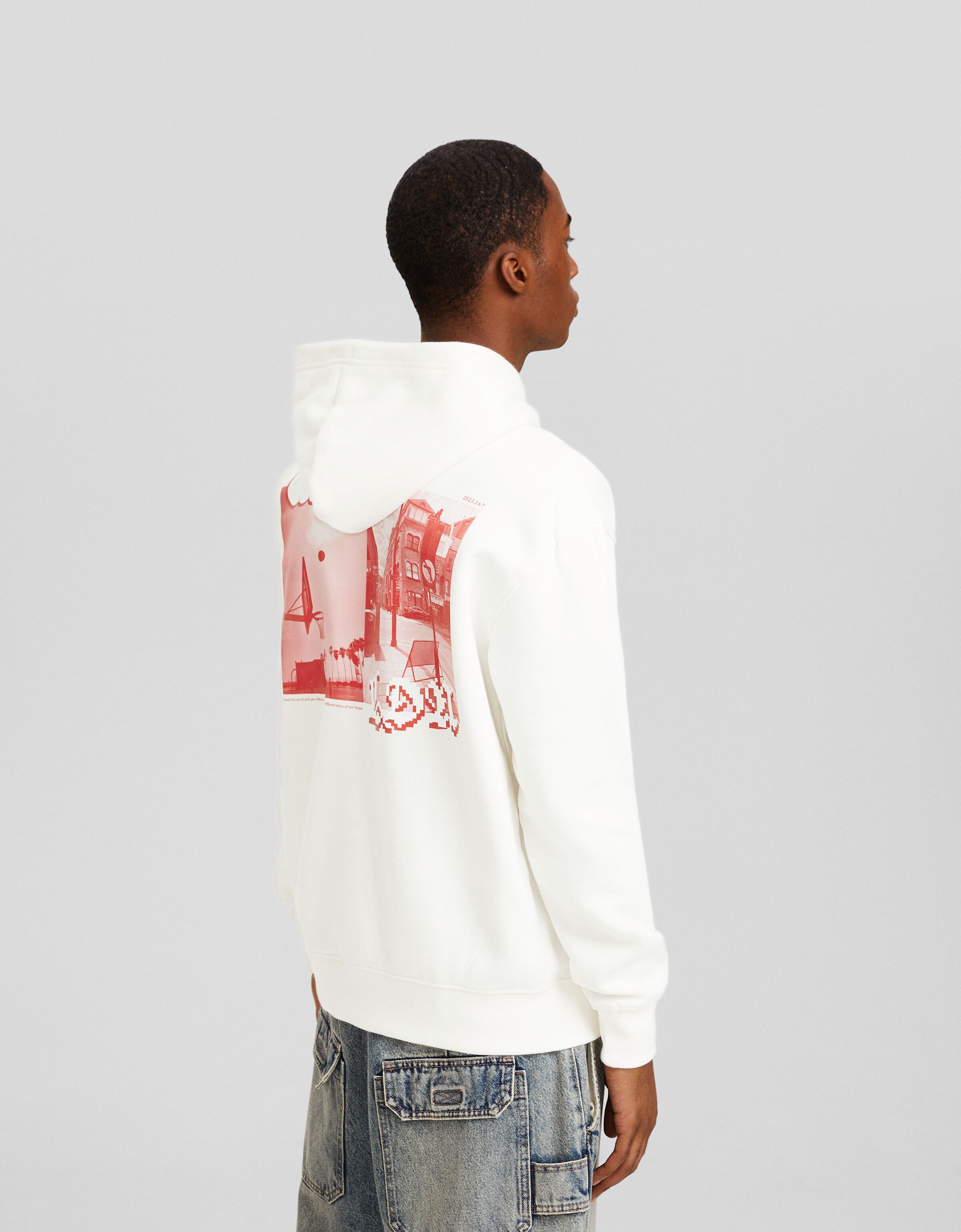 Sudadera capucha print