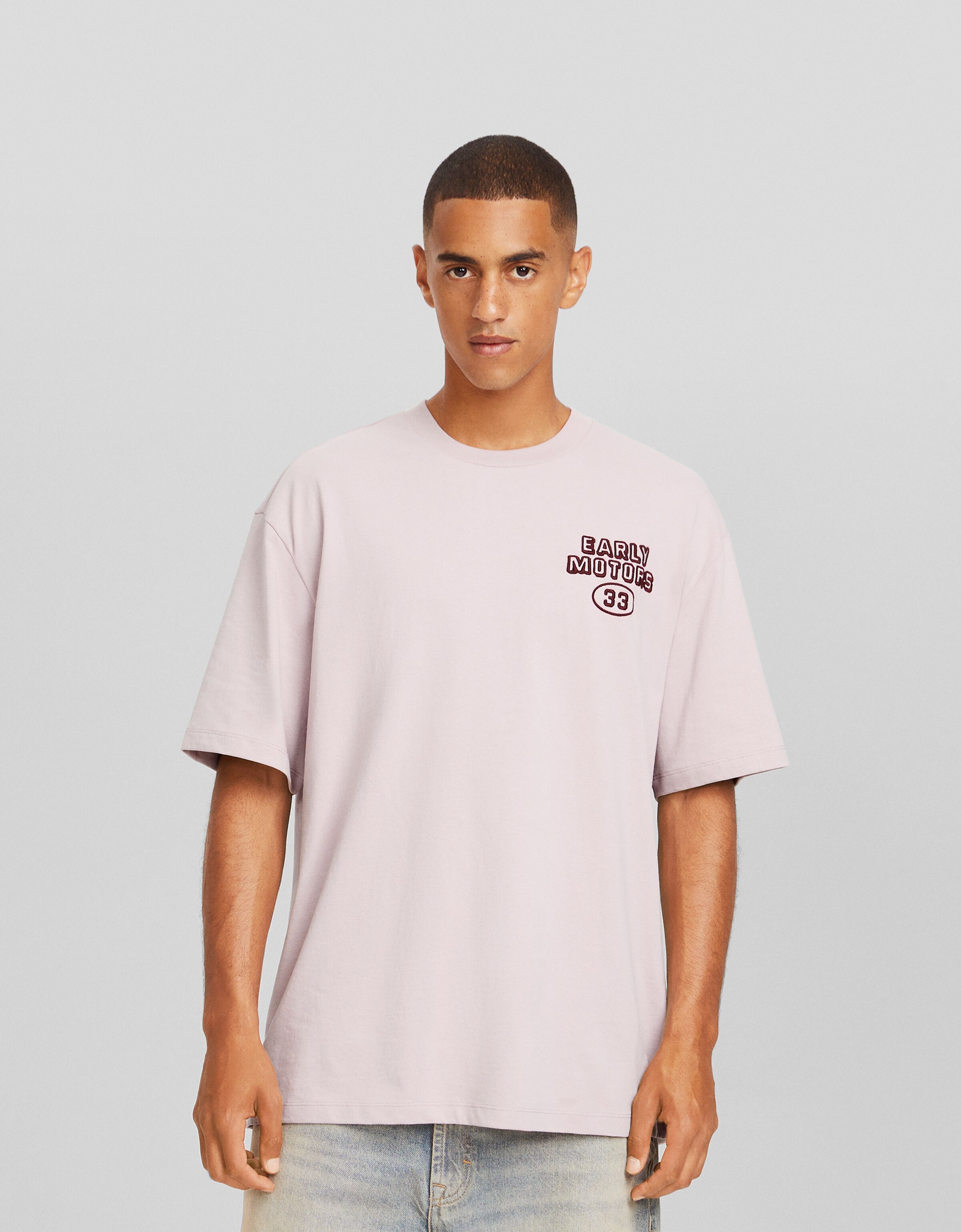 Camiseta manga corta boxy fit bordado