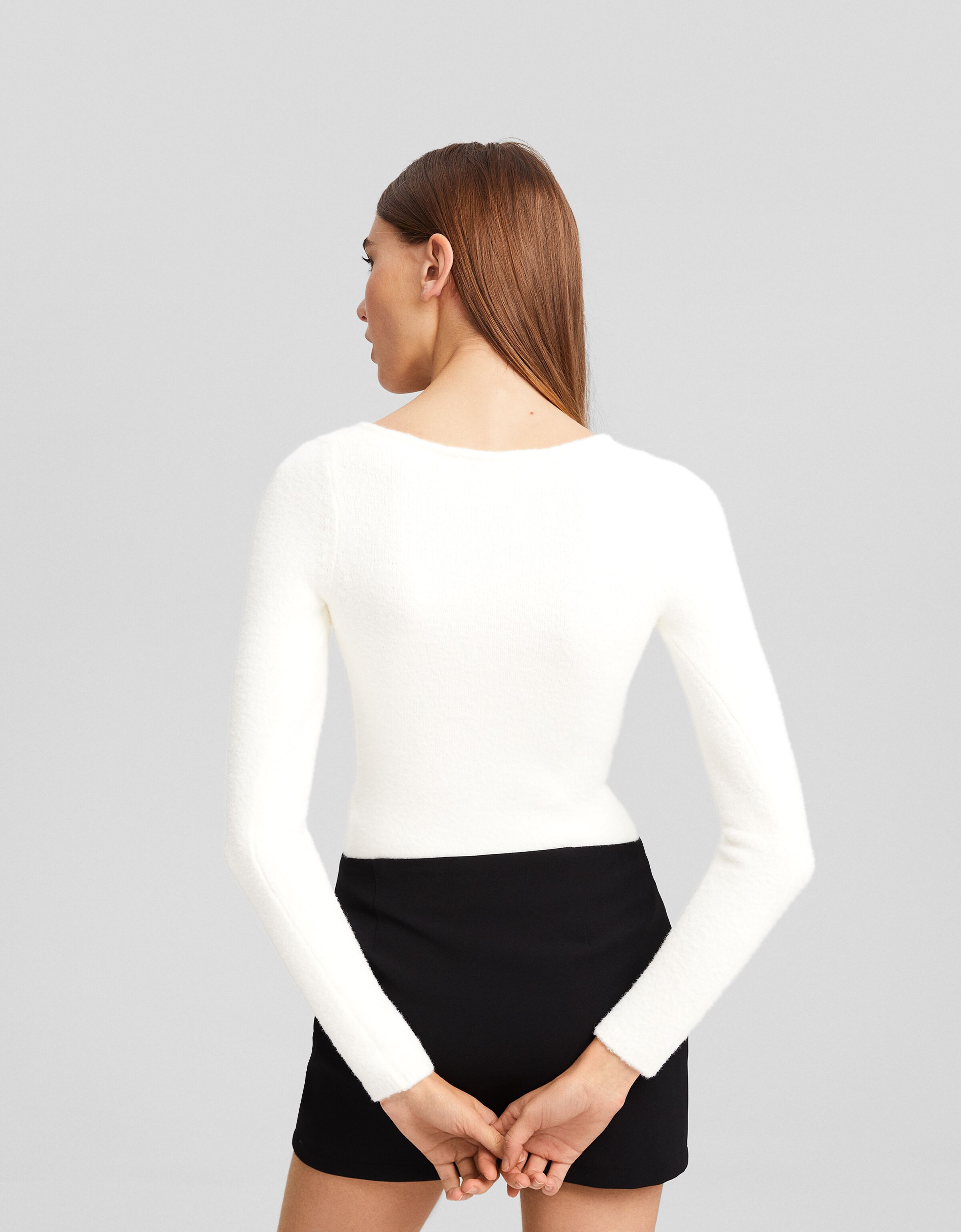 Body manga larga punto pelo