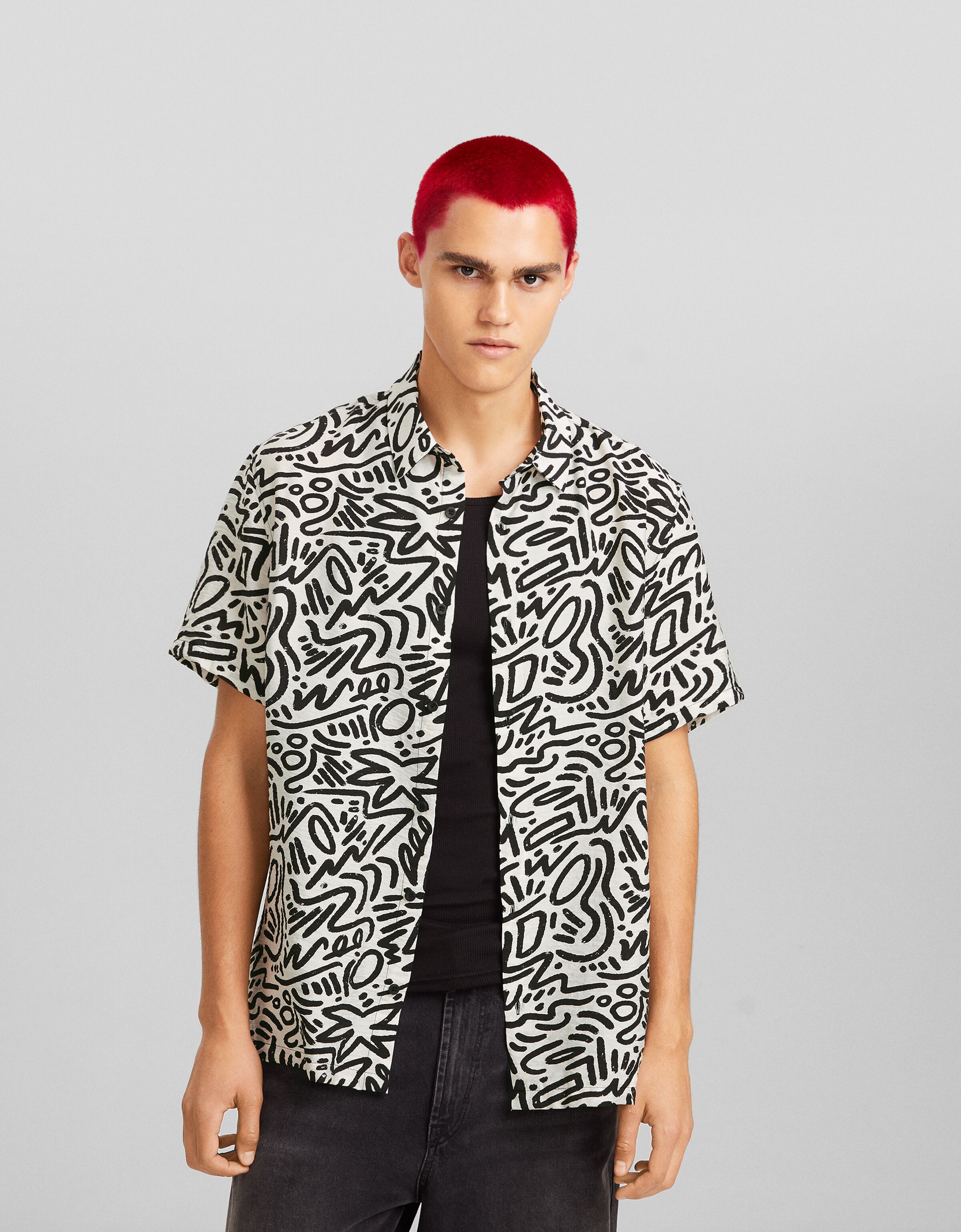 Camisa manga corta print