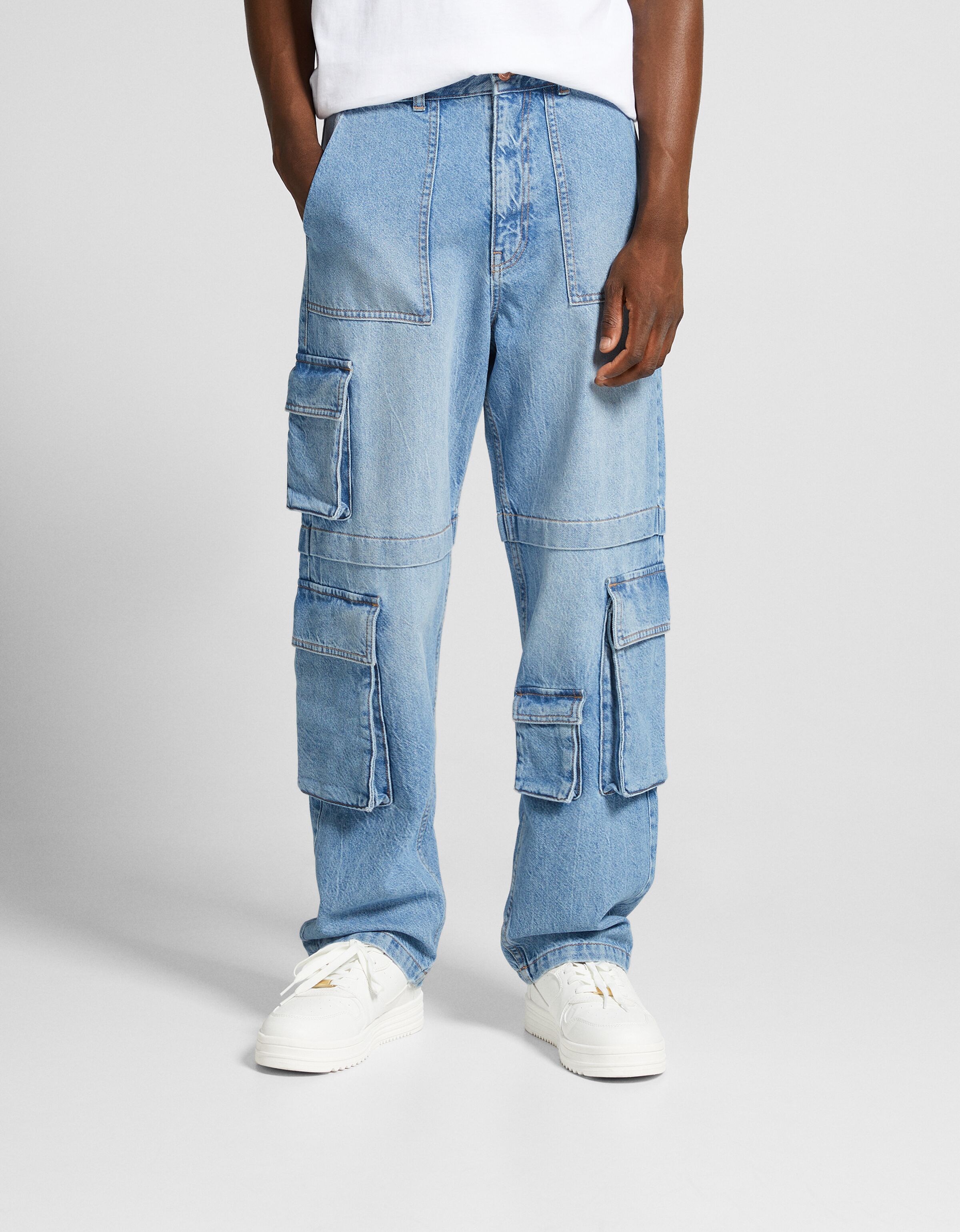 Jeans cargo baggy multipocket