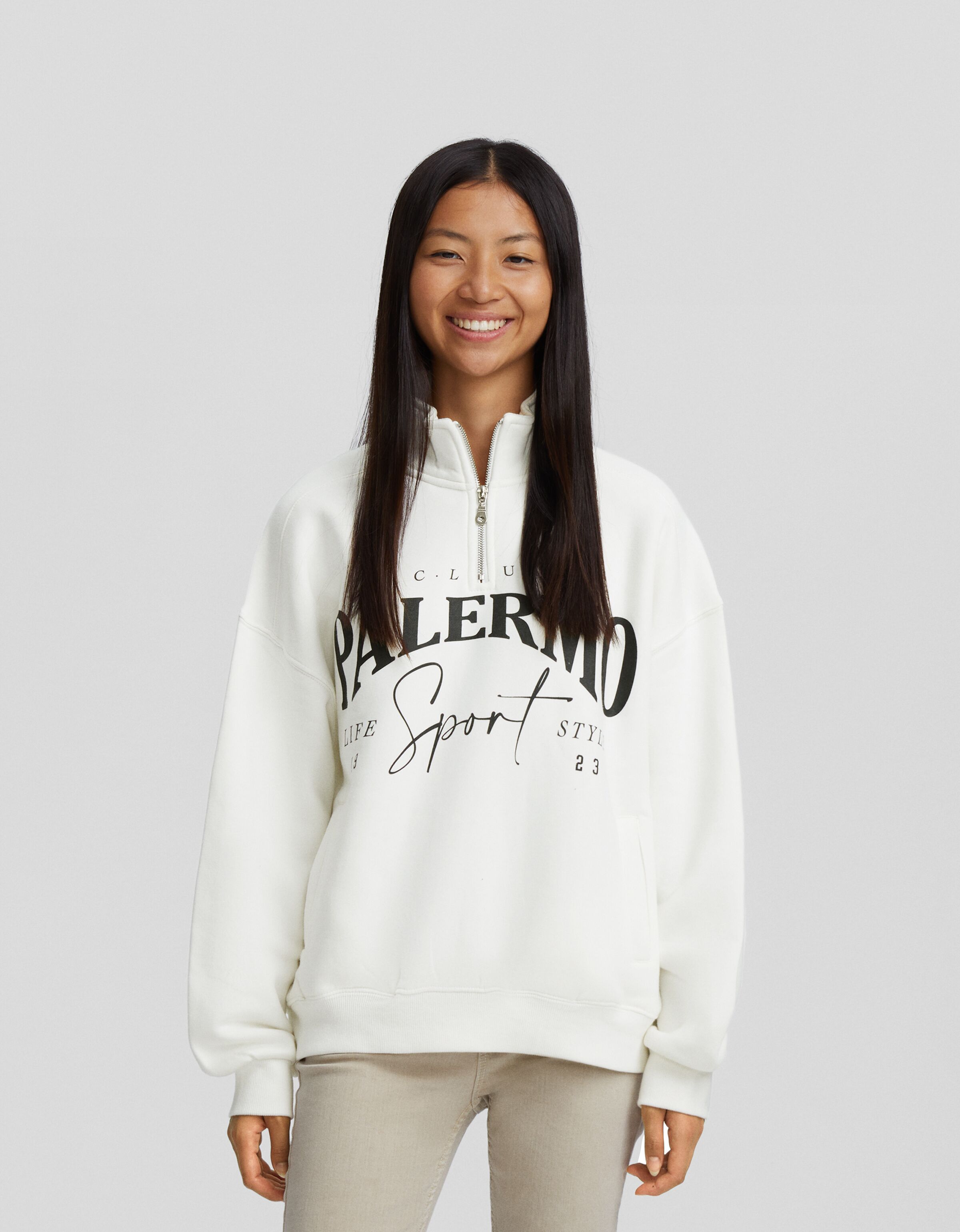 Sudadera cremallera print
