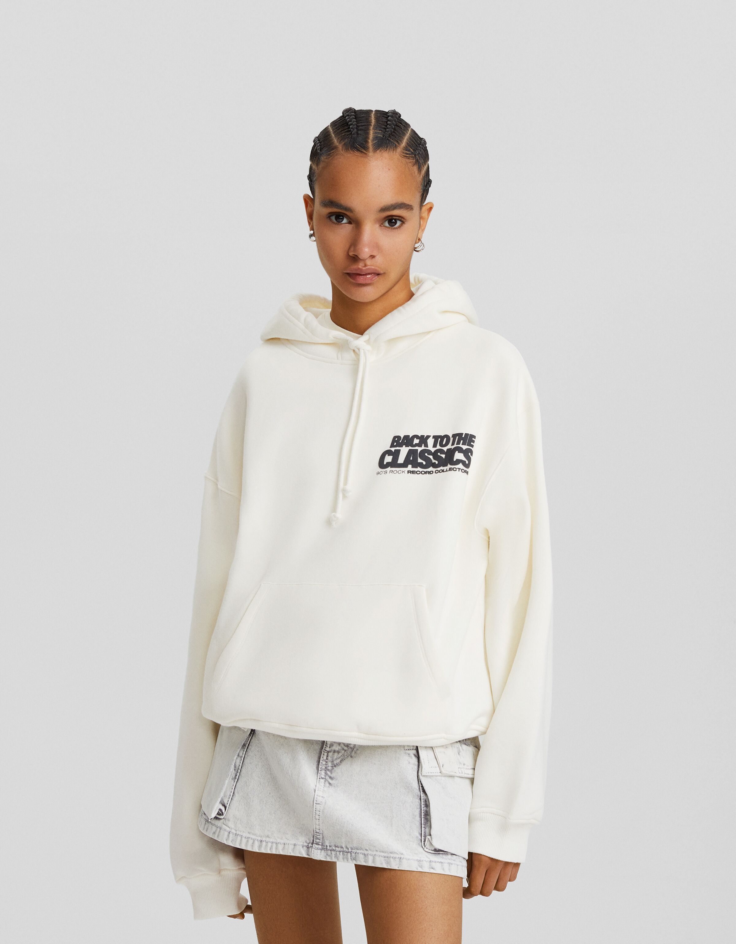 Sudadera capucha oversize print