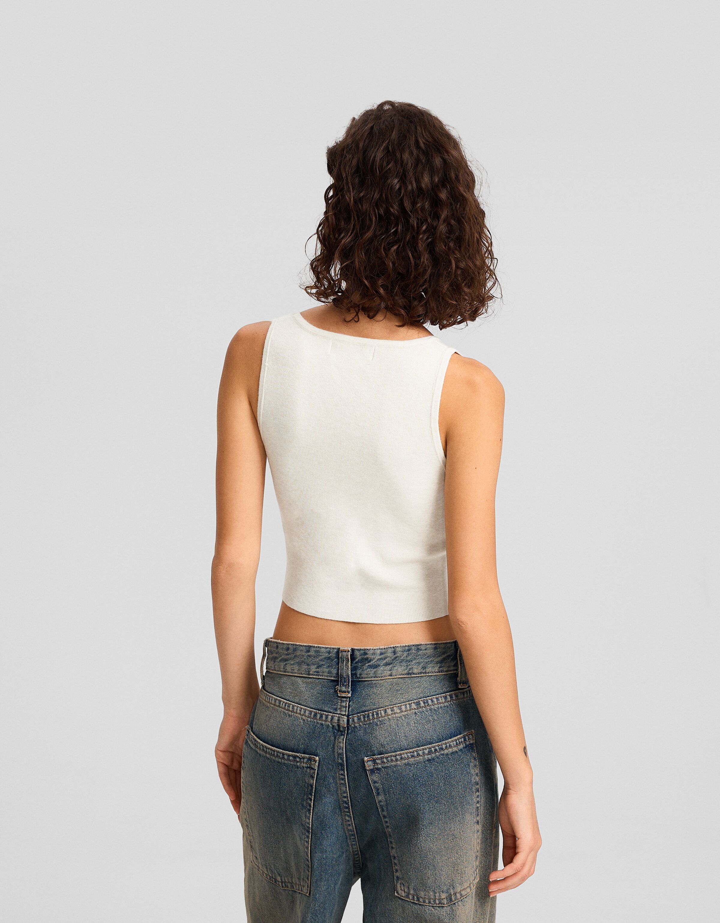 Top tirantes cropped punto