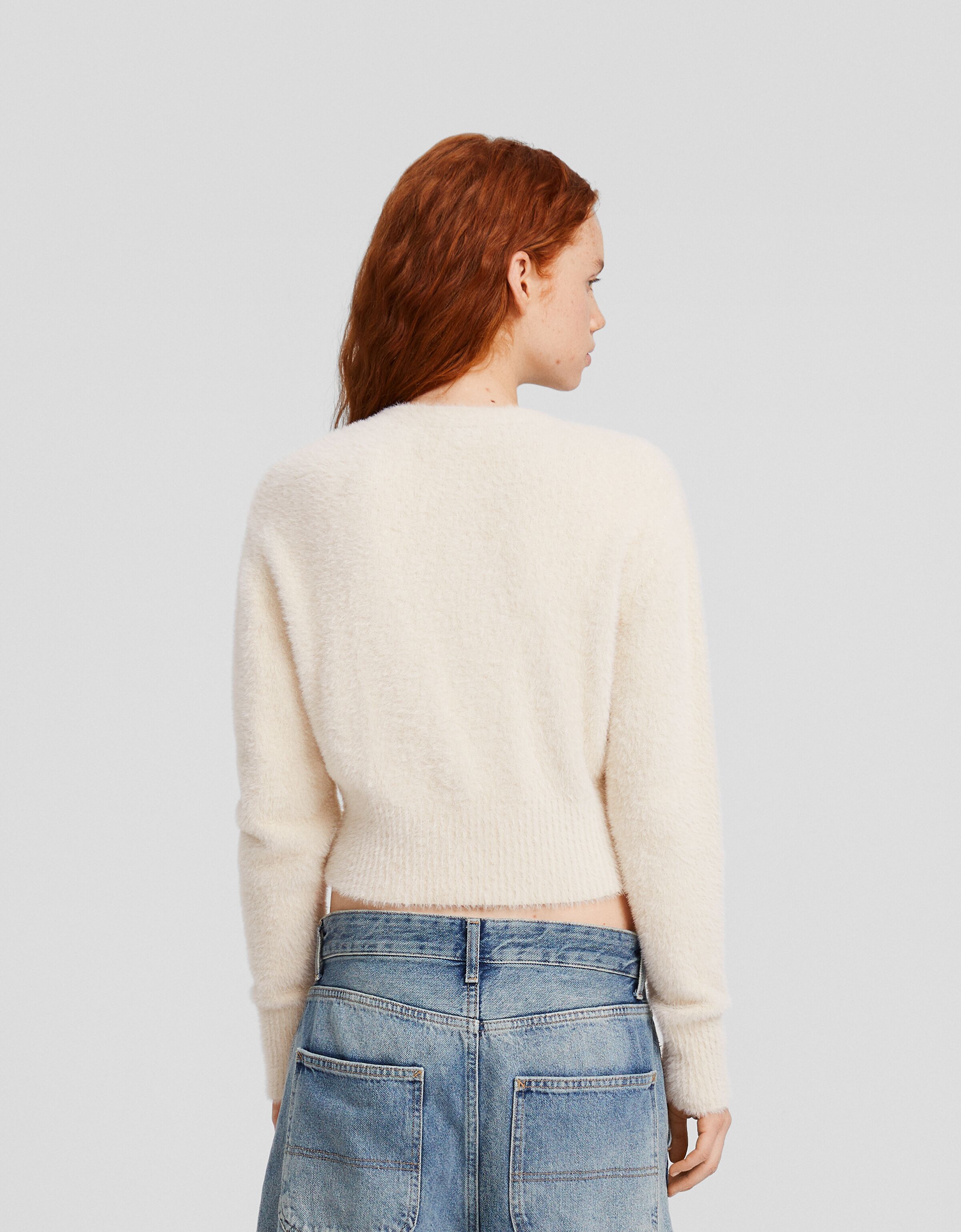 Cárdigan efecto pelo