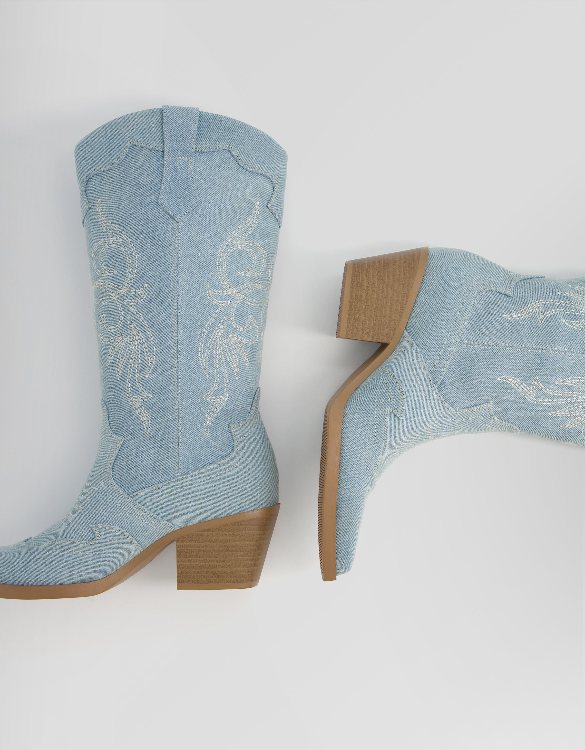 Botas tacón cowboy denim