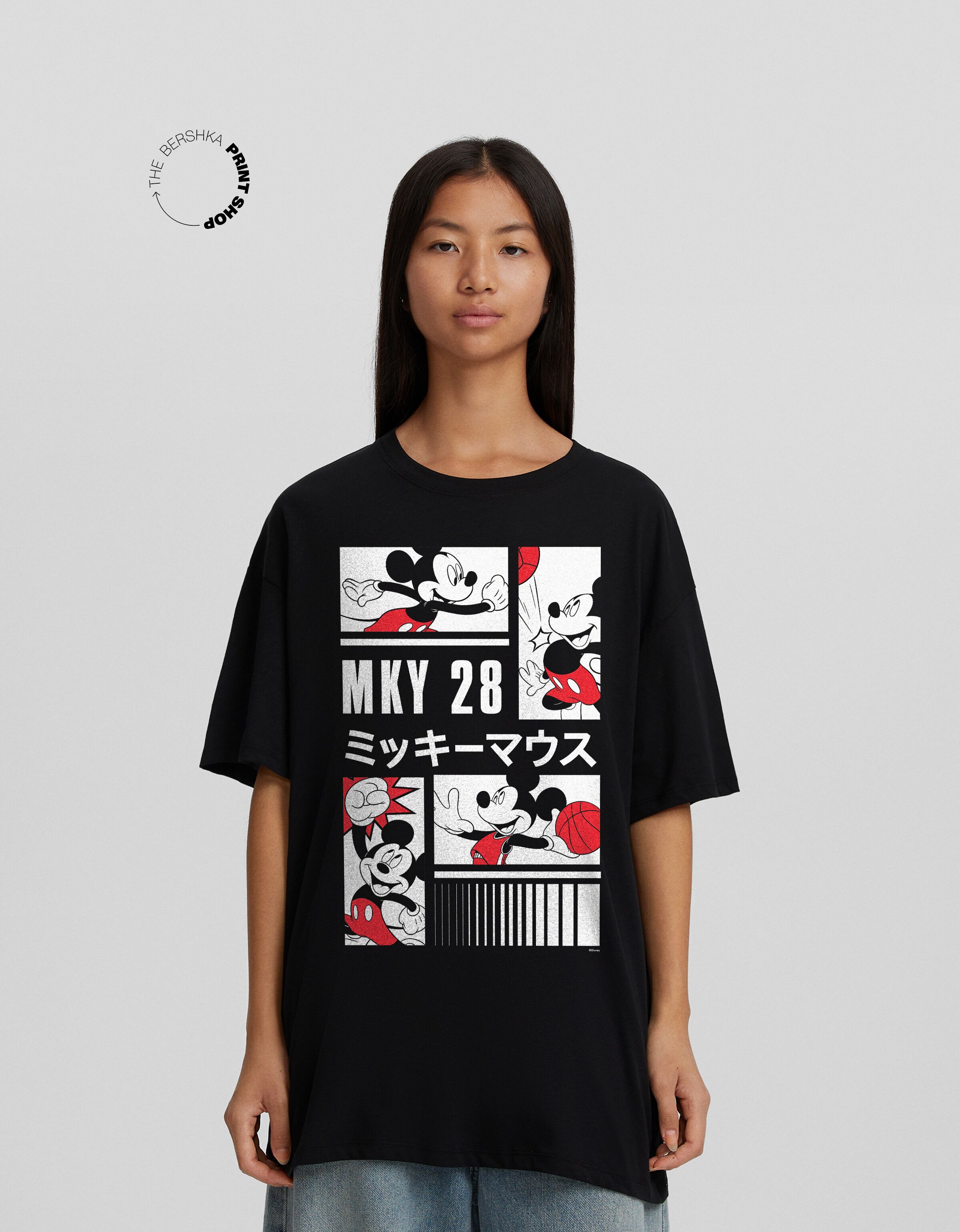 Camiseta Mickey manga corta oversize fit print