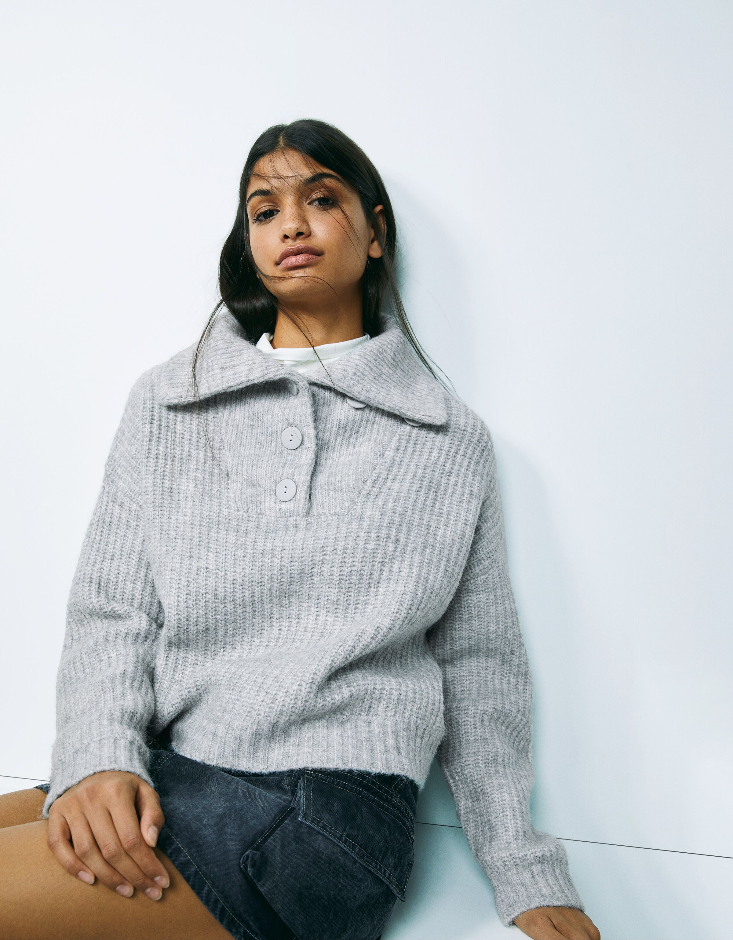 Jersey cuello polo botones