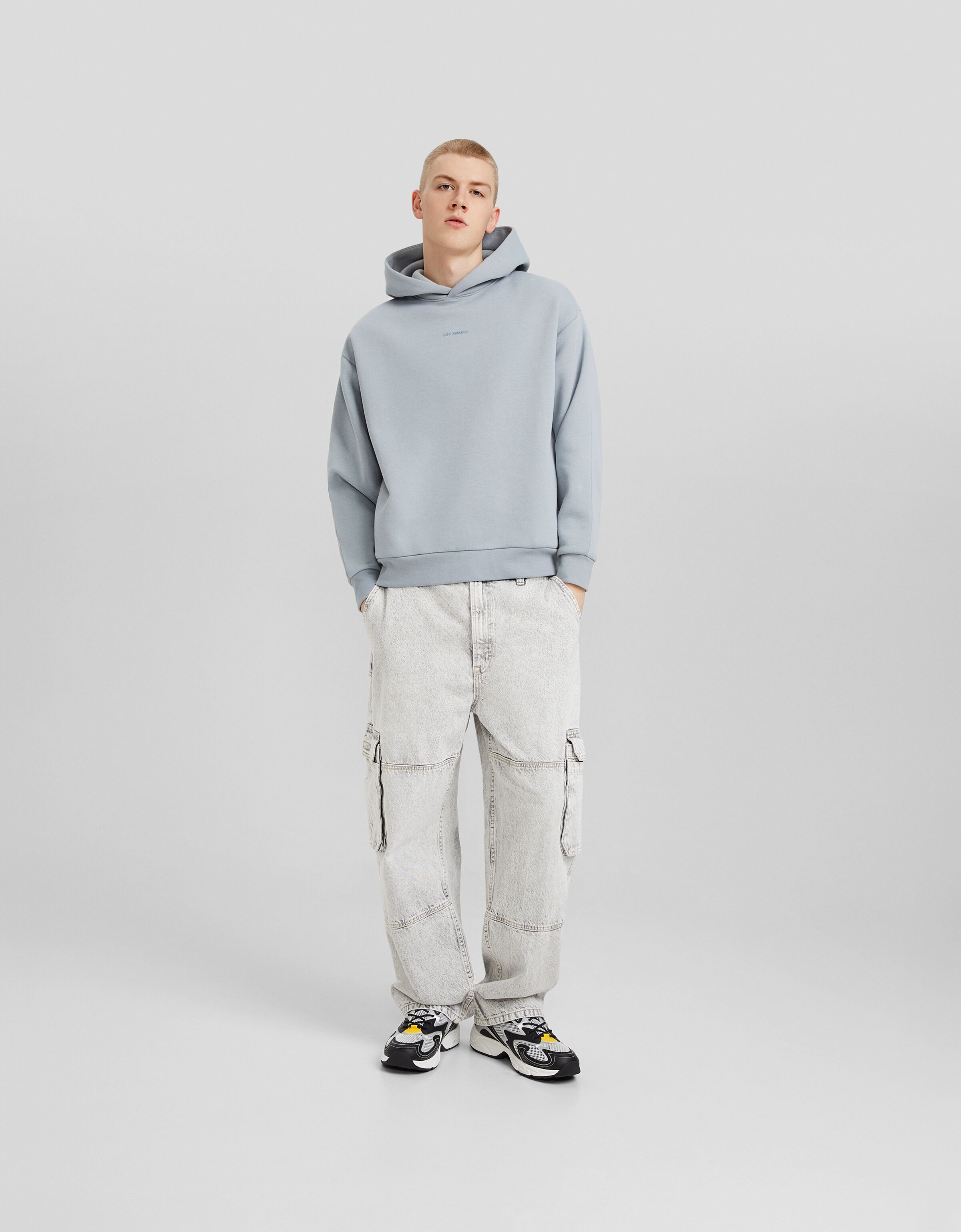 Deportivas combinadas rejilla detalles plata hombre