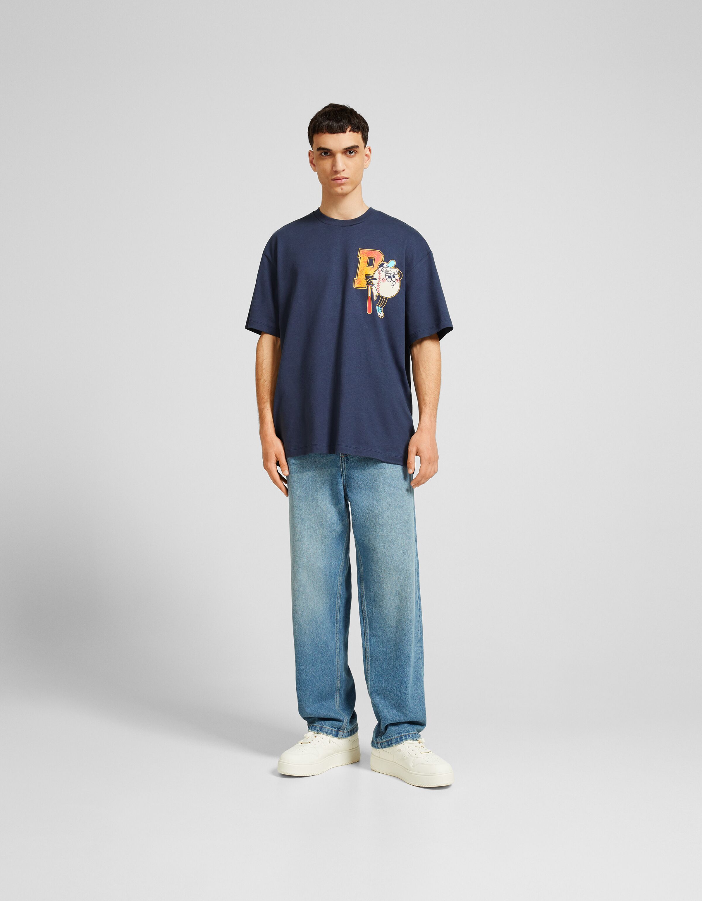 Camiseta manga corta boxy fit print