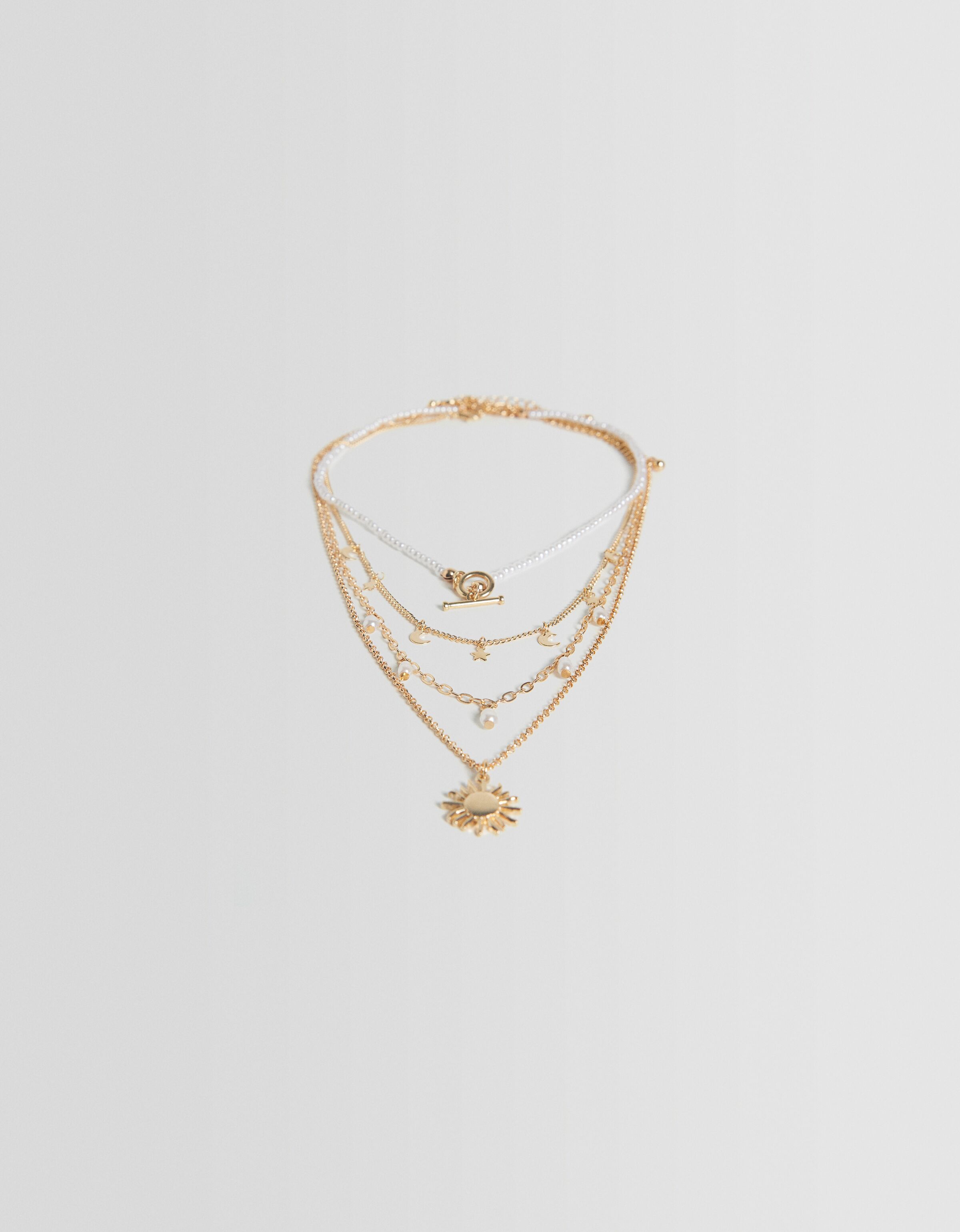 Set 4 collares perlas estrella