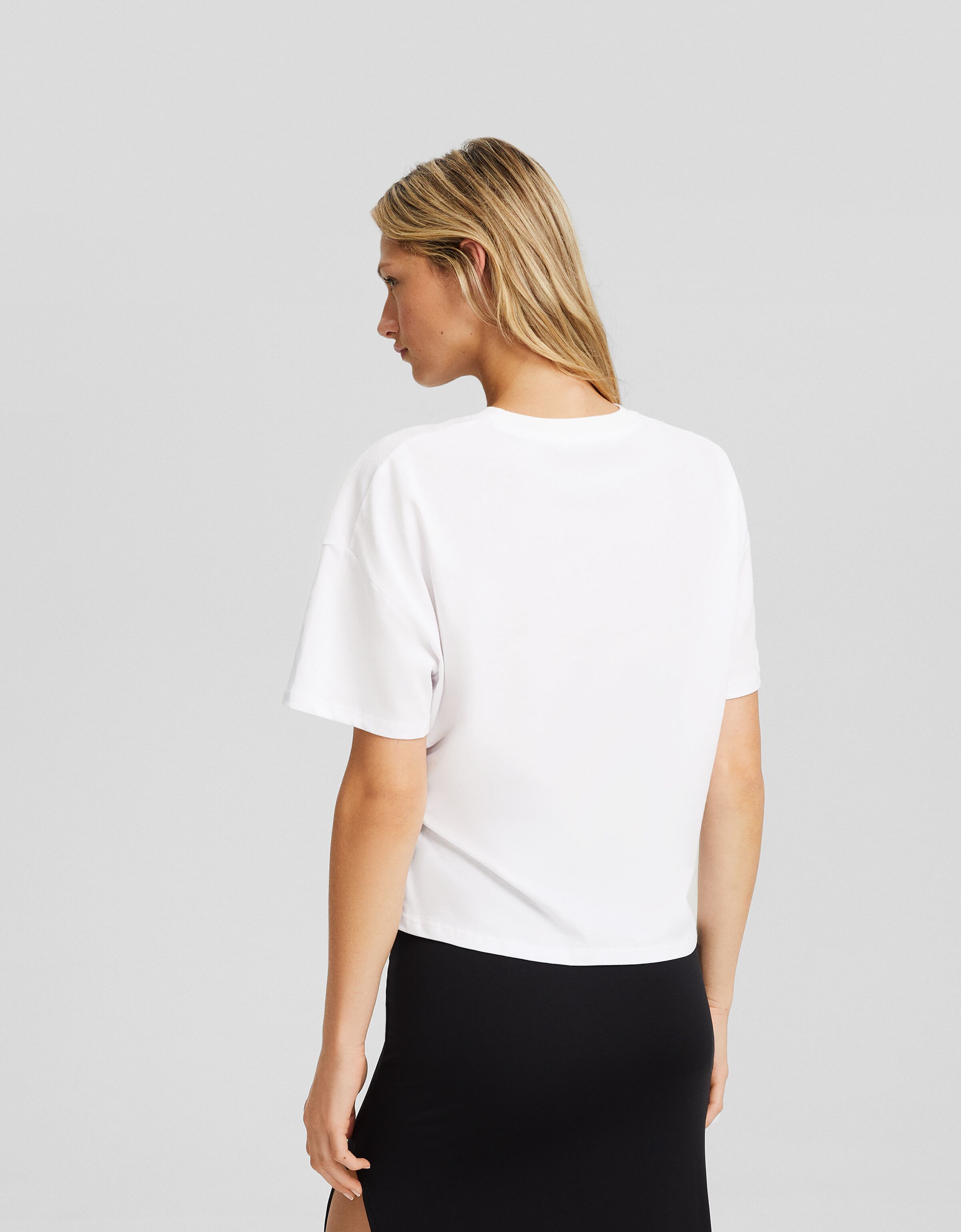 Camiseta manga corta boxy fit frunce