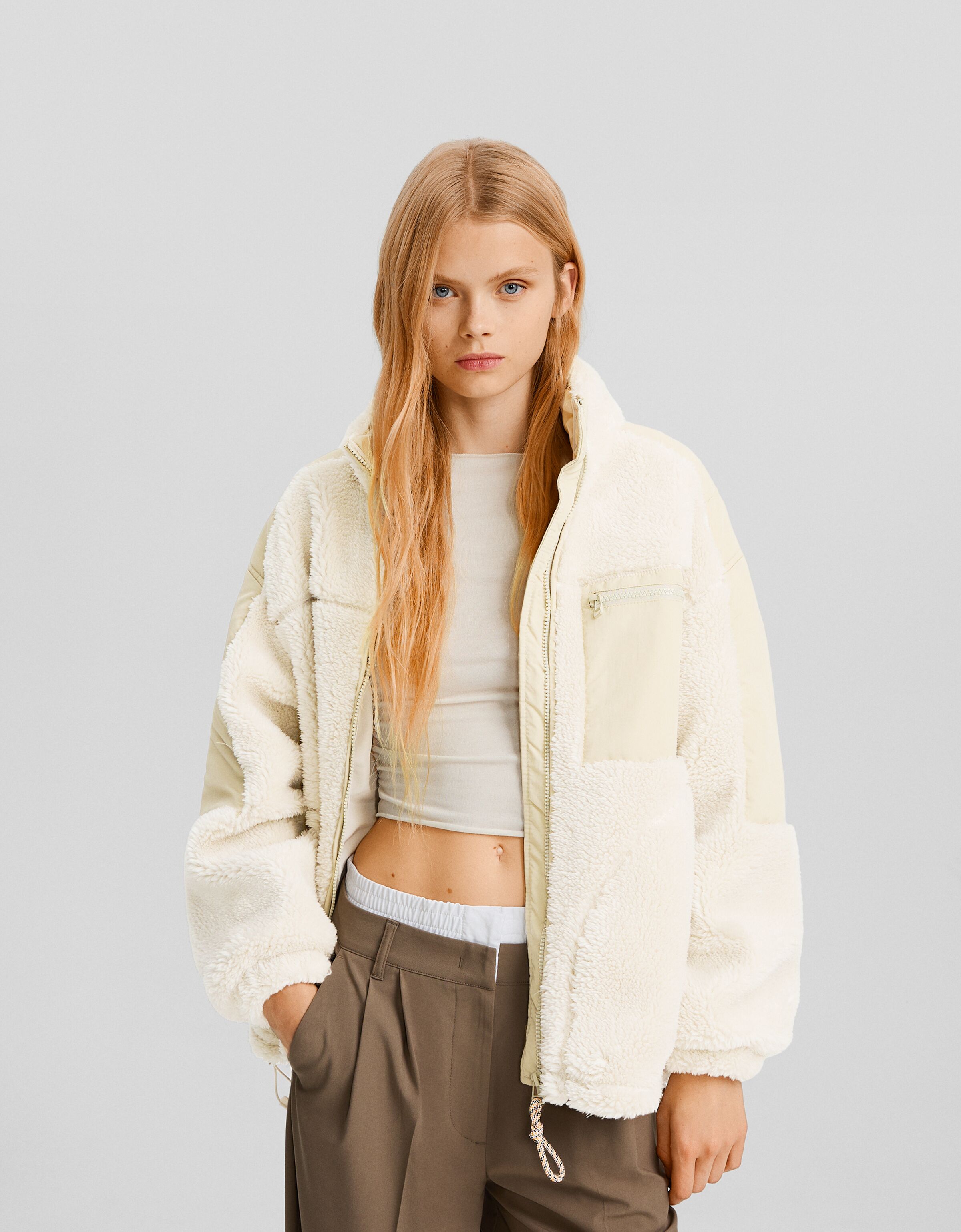 Cazadora borreguillo con nylon