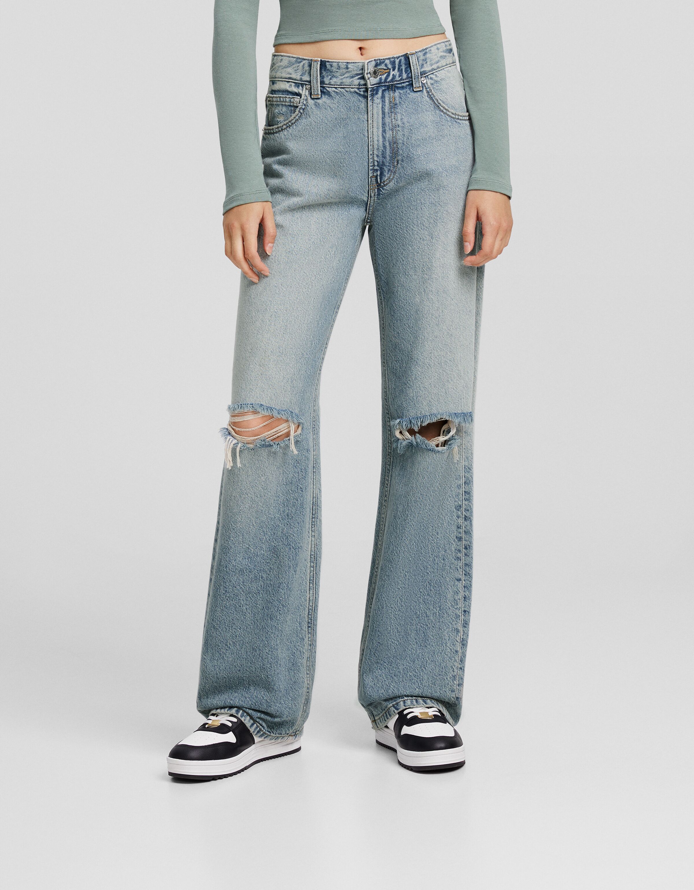 Jeans 90's wide leg rotos