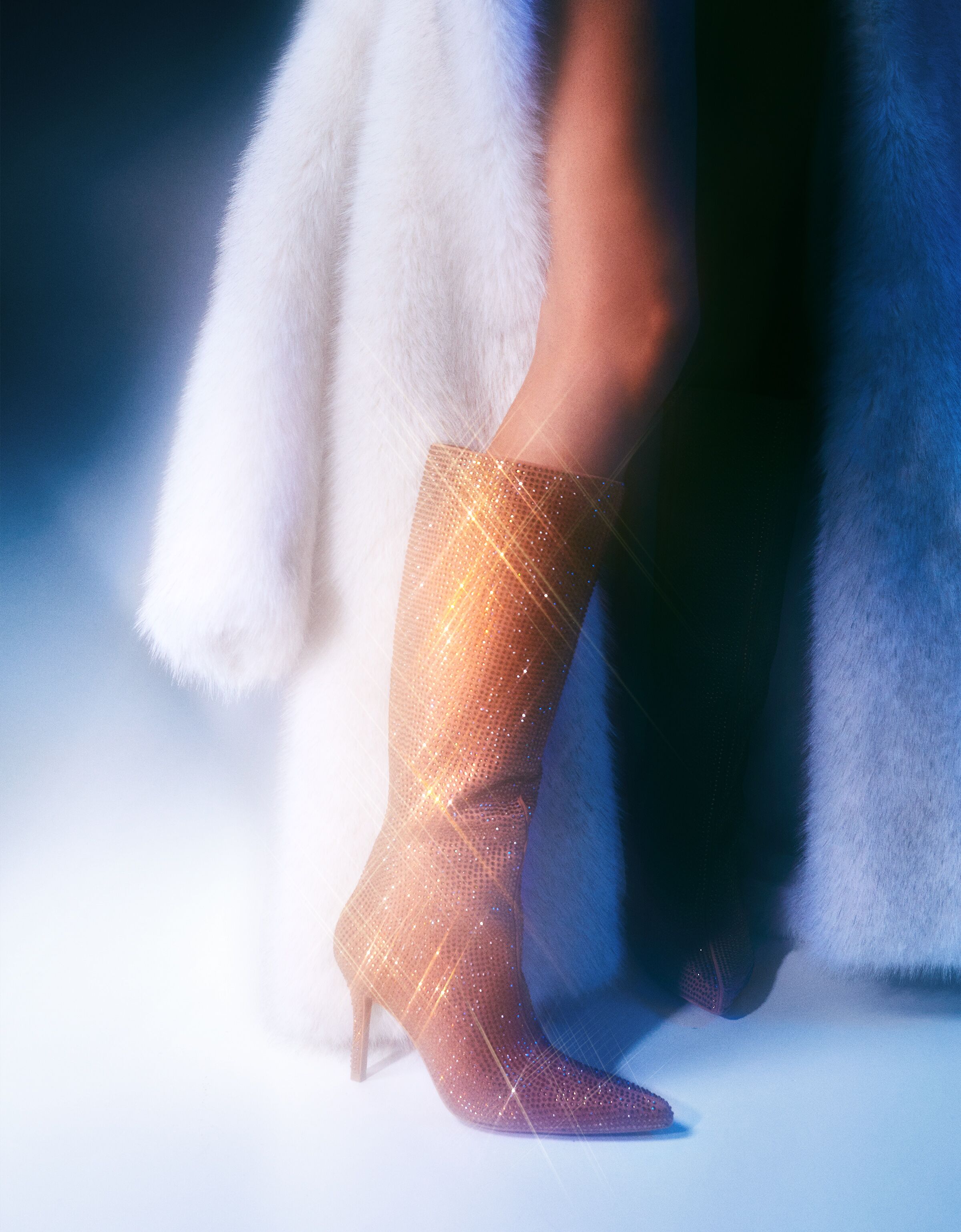 Botas tacón fino brillos