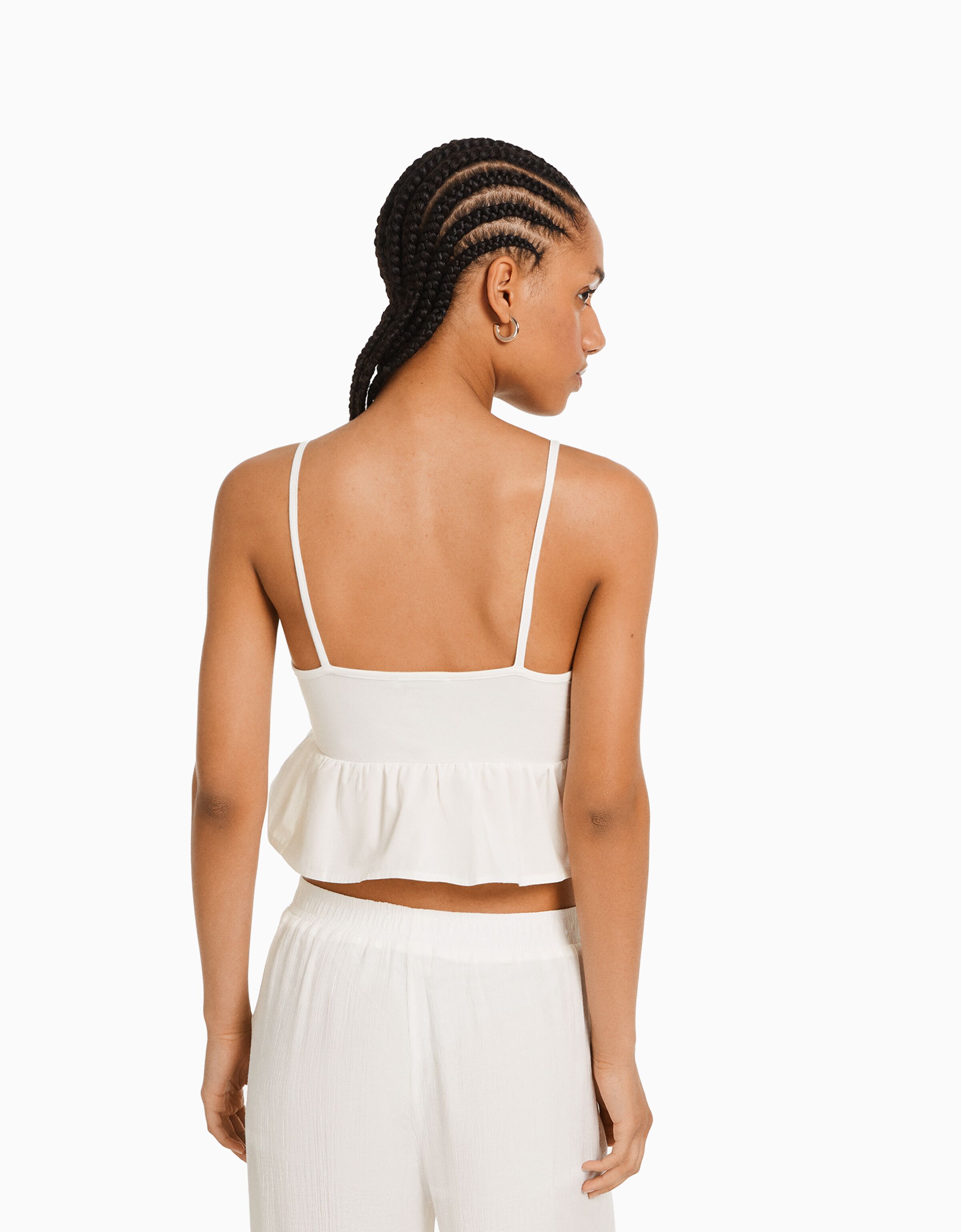 Top tirantes cropped peplum