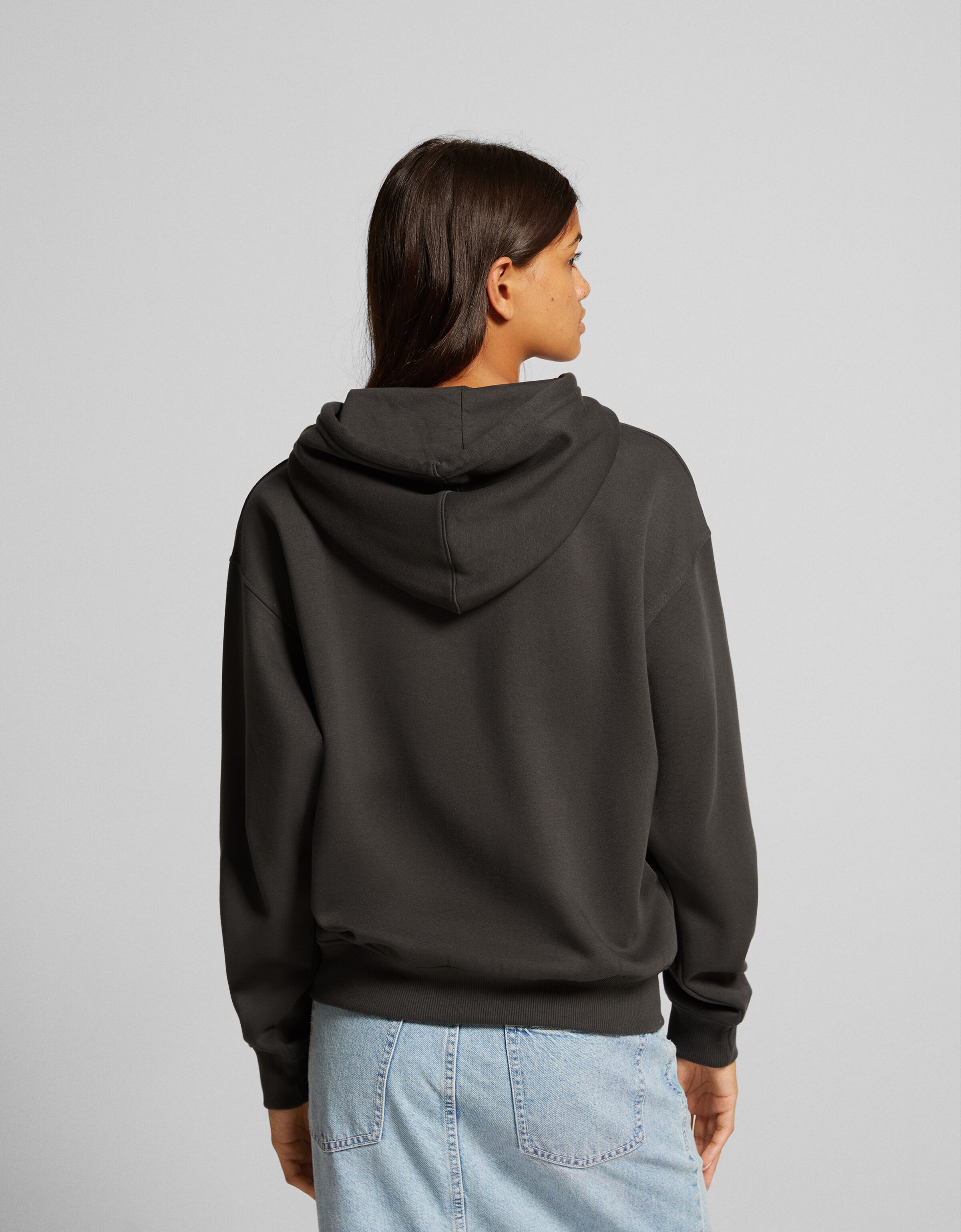 Sudadera cremallera capucha oversize