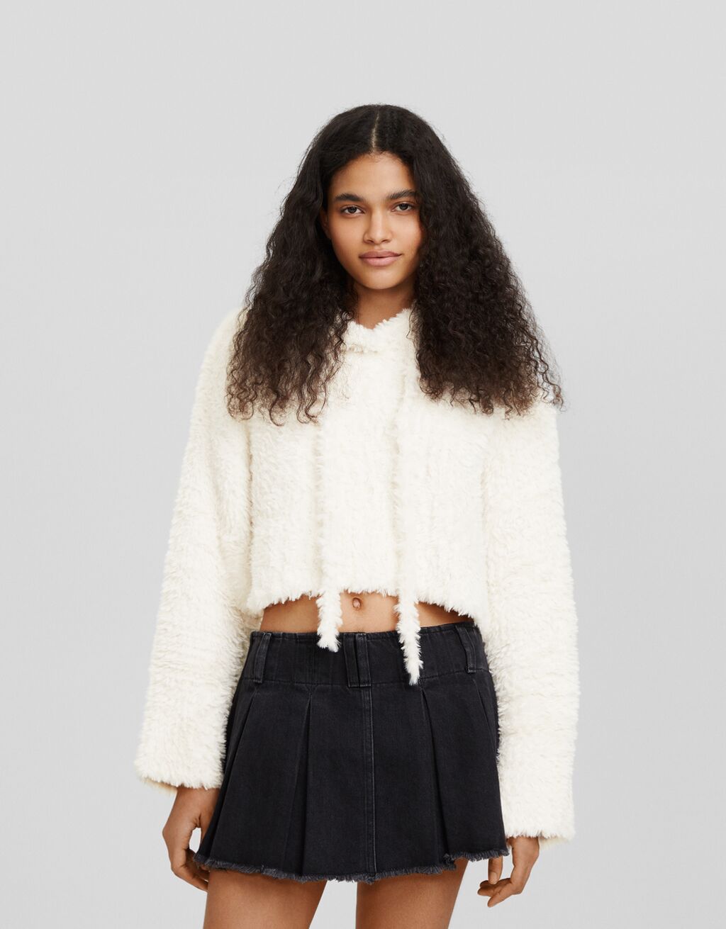 Jersey capucha efecto pelo