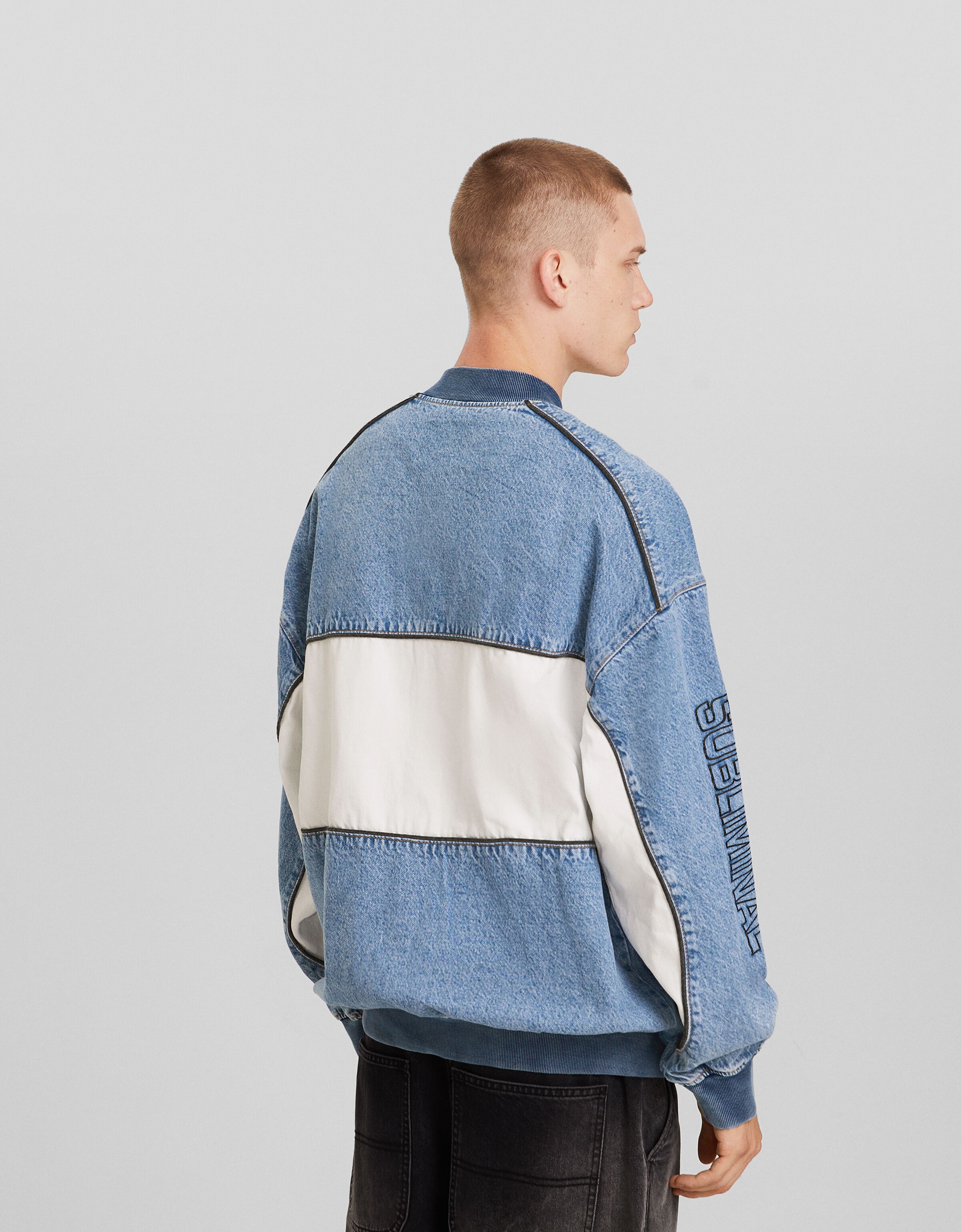 Cazadora denim bomber racing