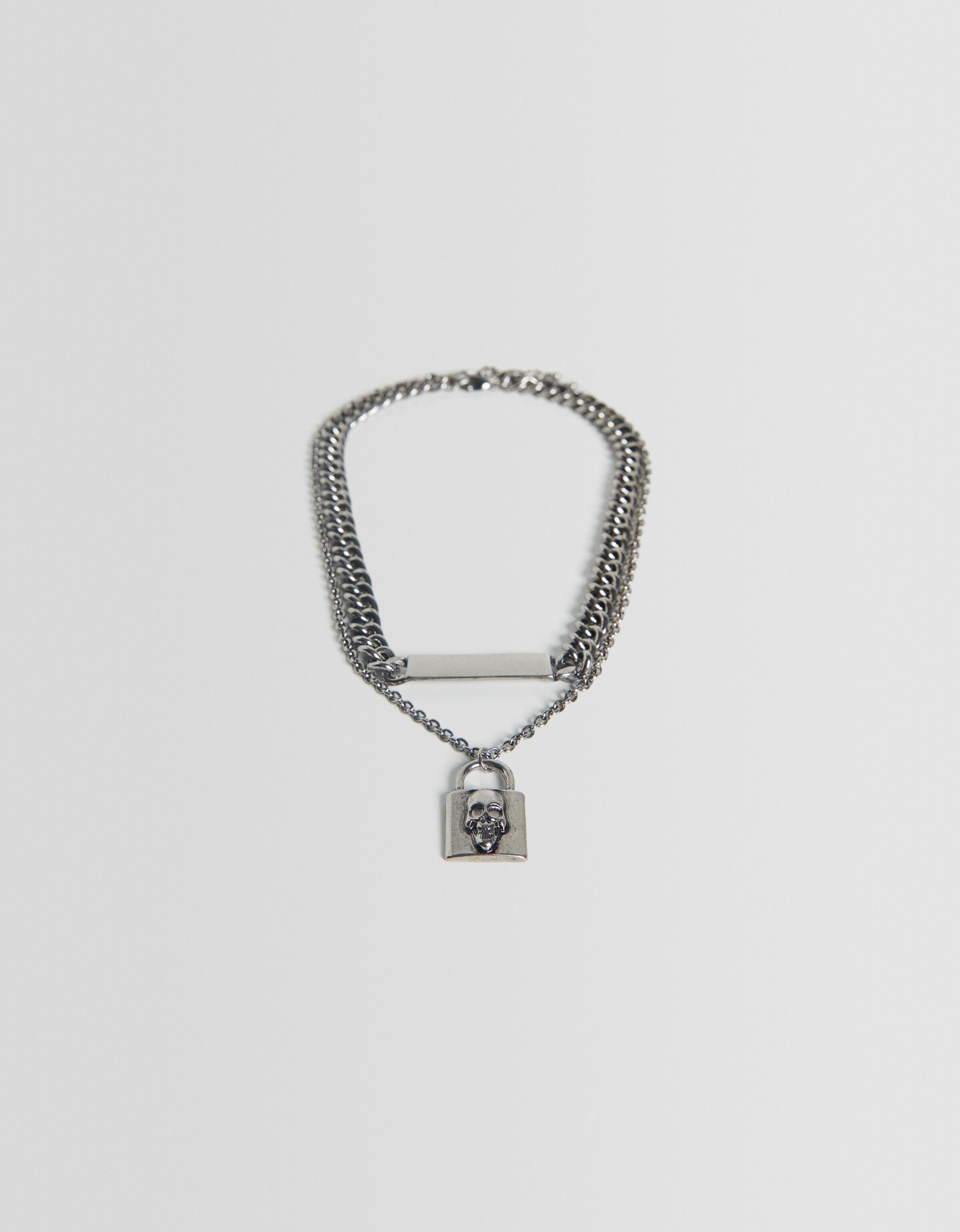 Set 2 collares placa calavera