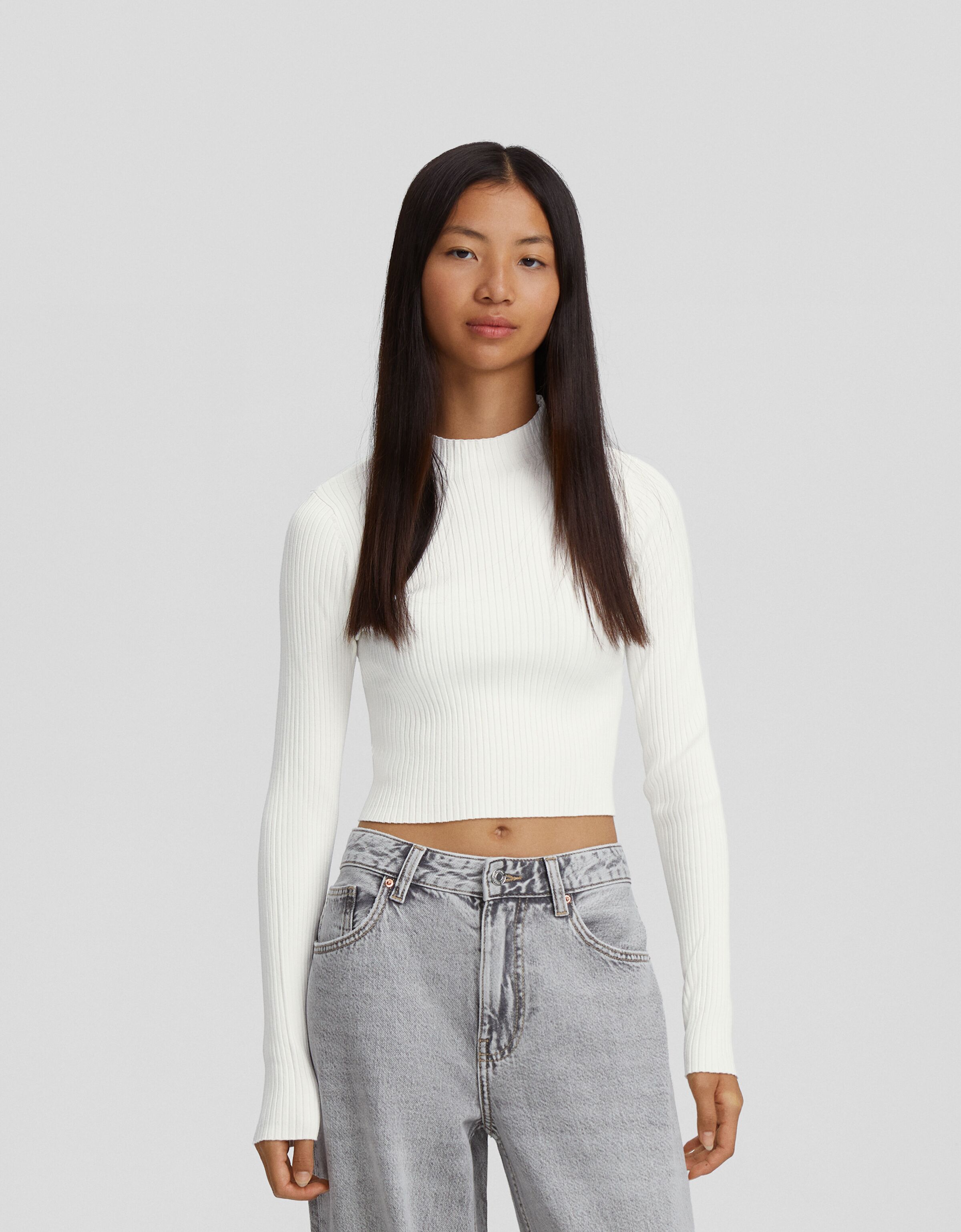 Jersey cuello subido rib