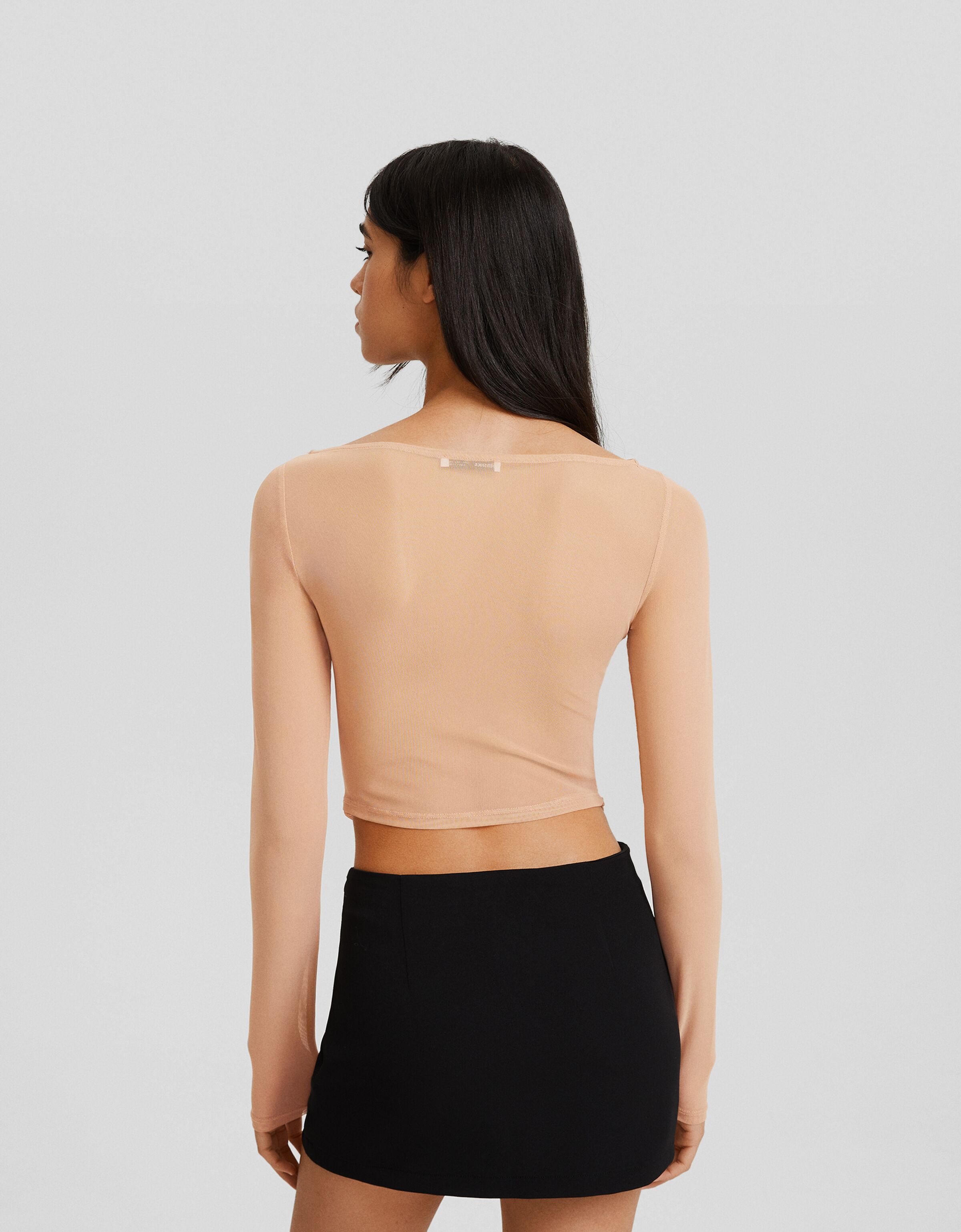 Camiseta manga larga frunce lateral print