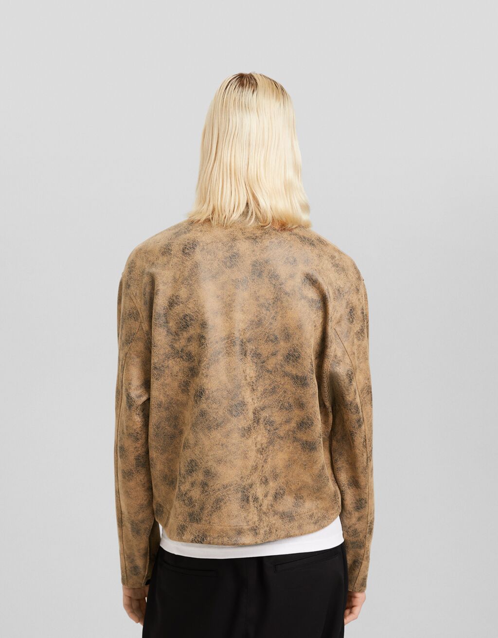 Sobrecamisa manga larga efecto piel desgastada