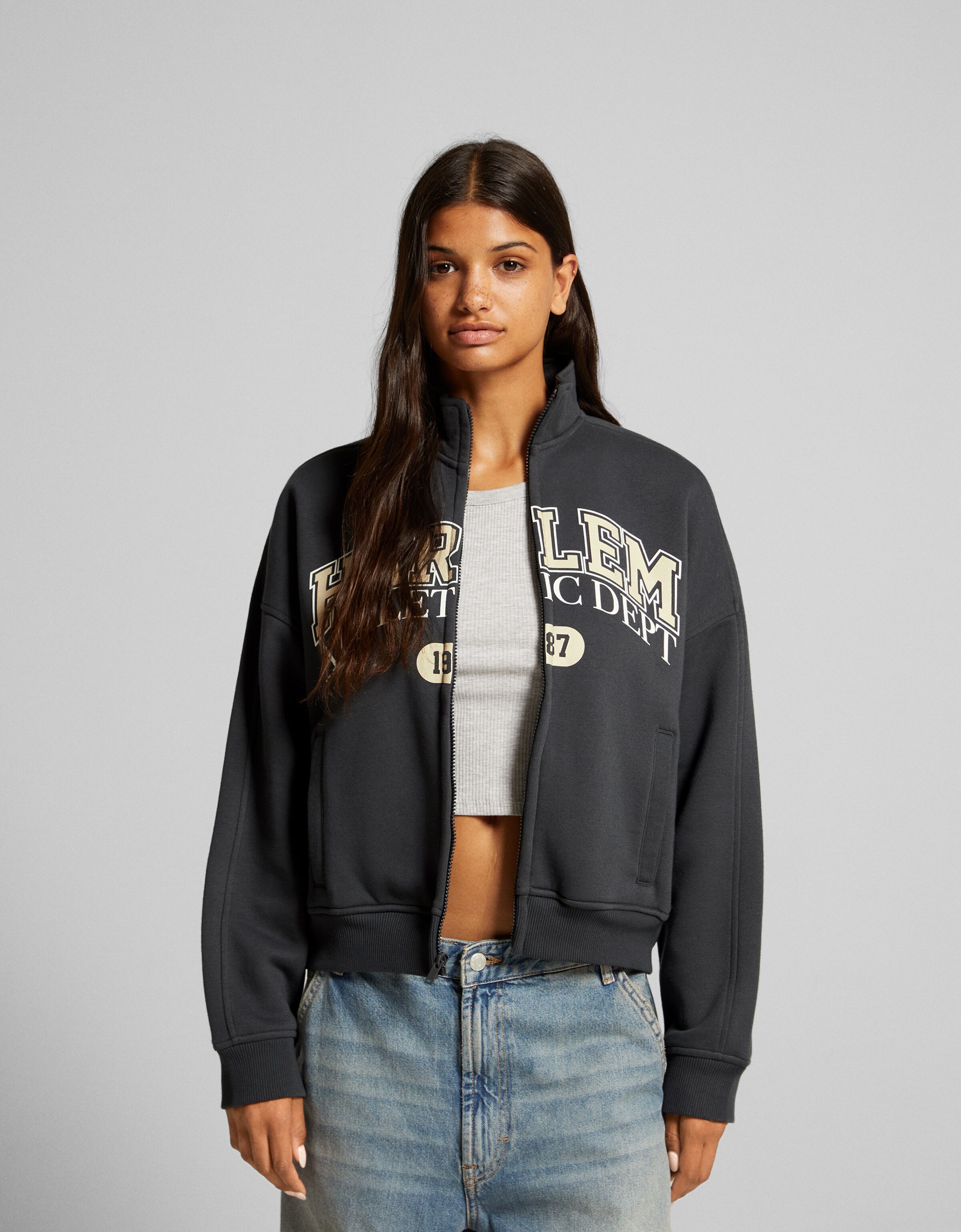 Sudadera cremallera print