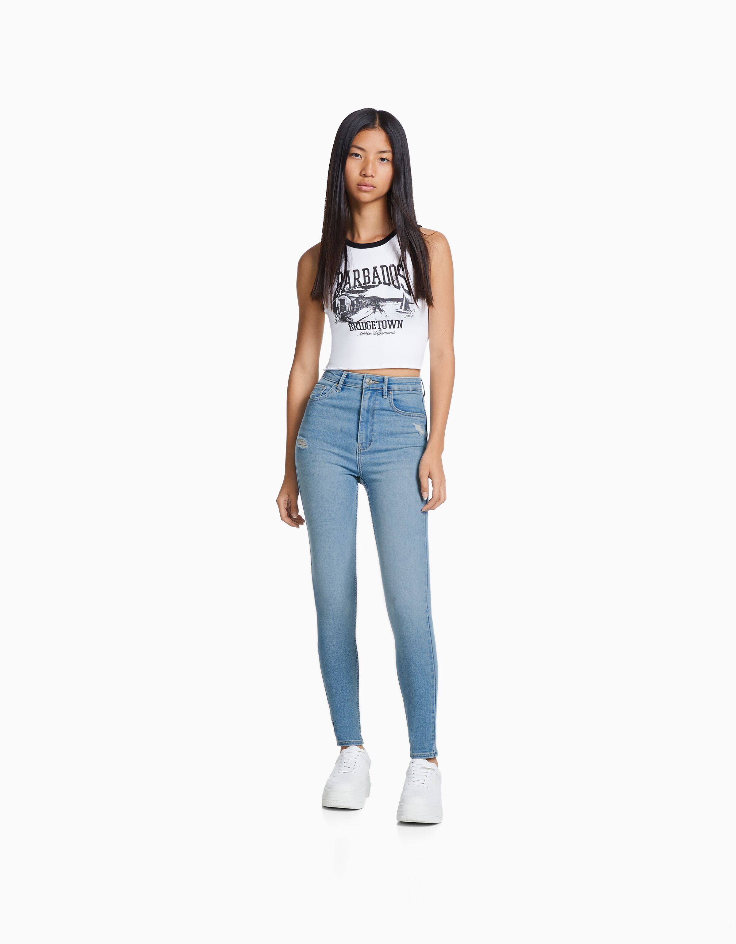 Jeans super high waist skinny