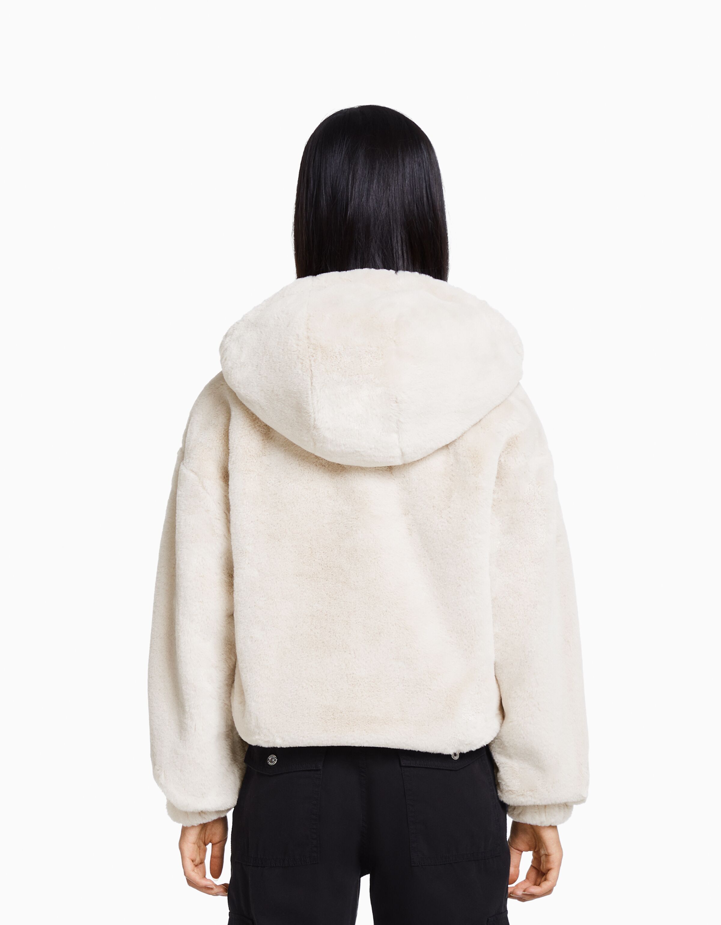 Cazadora capucha teddy