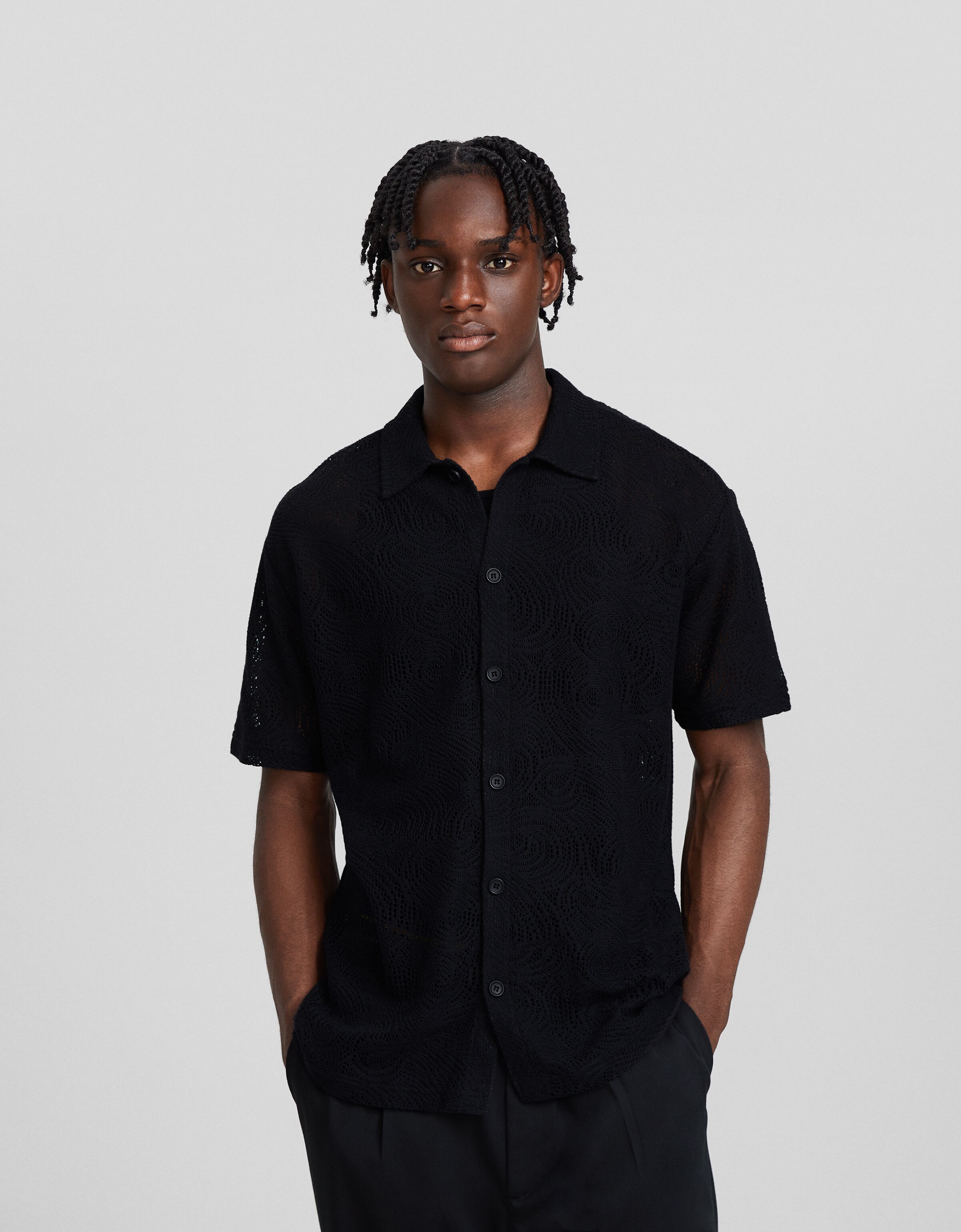 Camisa manga corta crochet