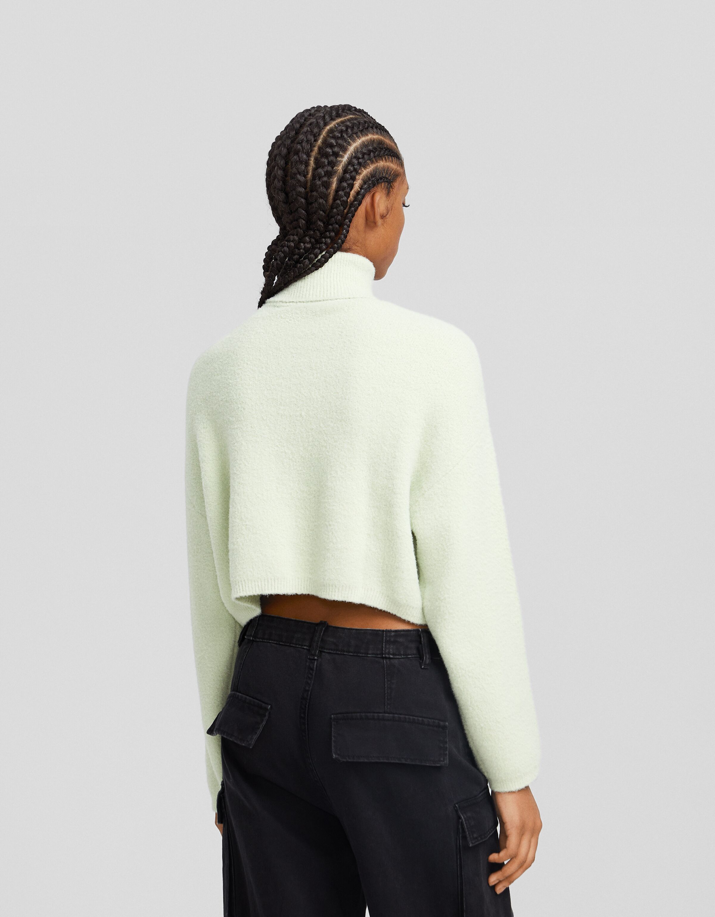 Jersey cropped cuello subido