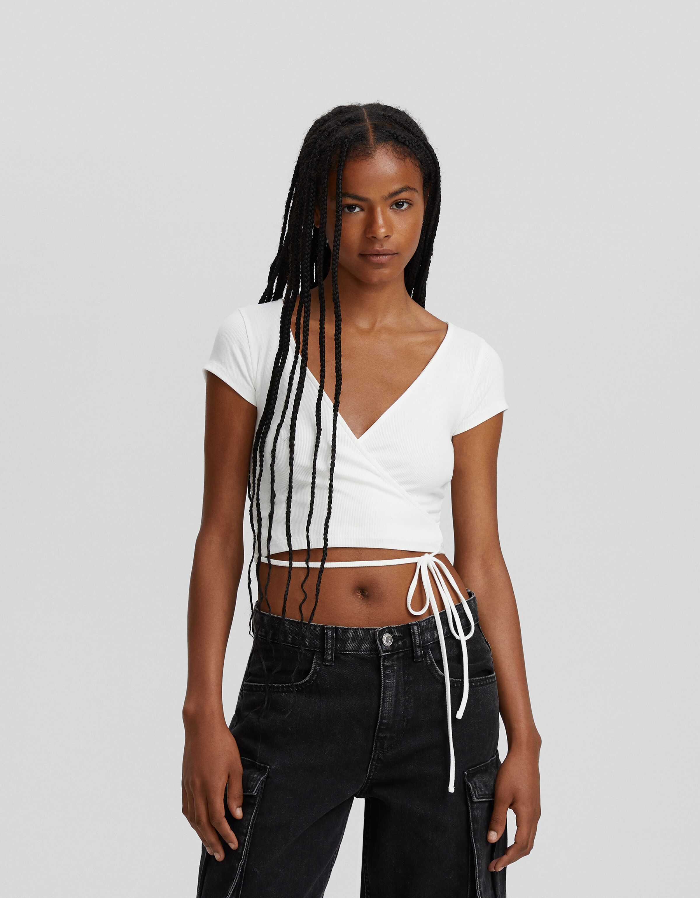 Camiseta manga corta bailarina rib