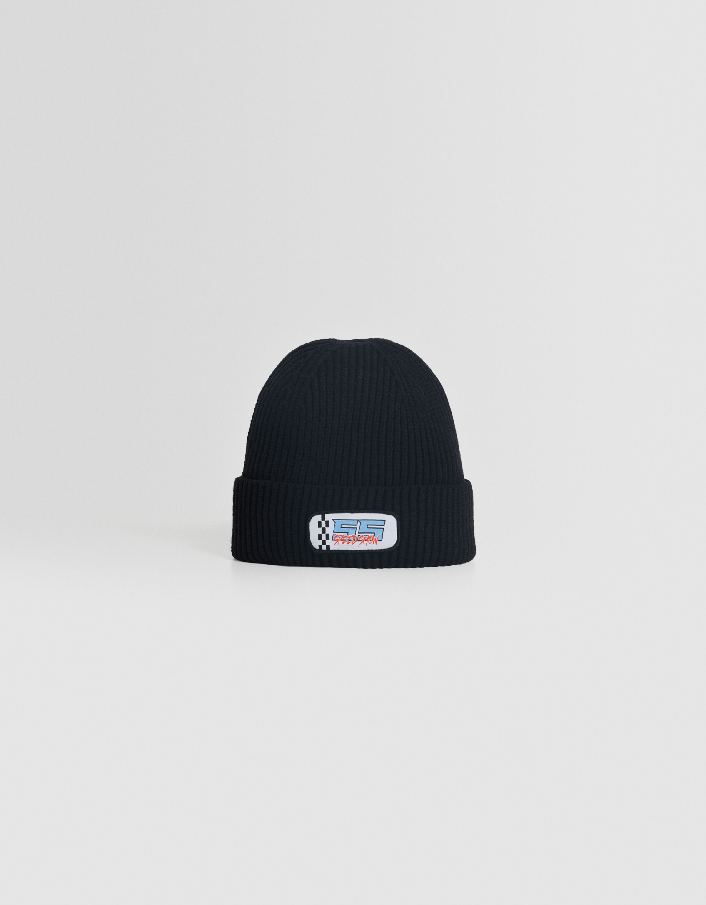 Beanie corto rib parche