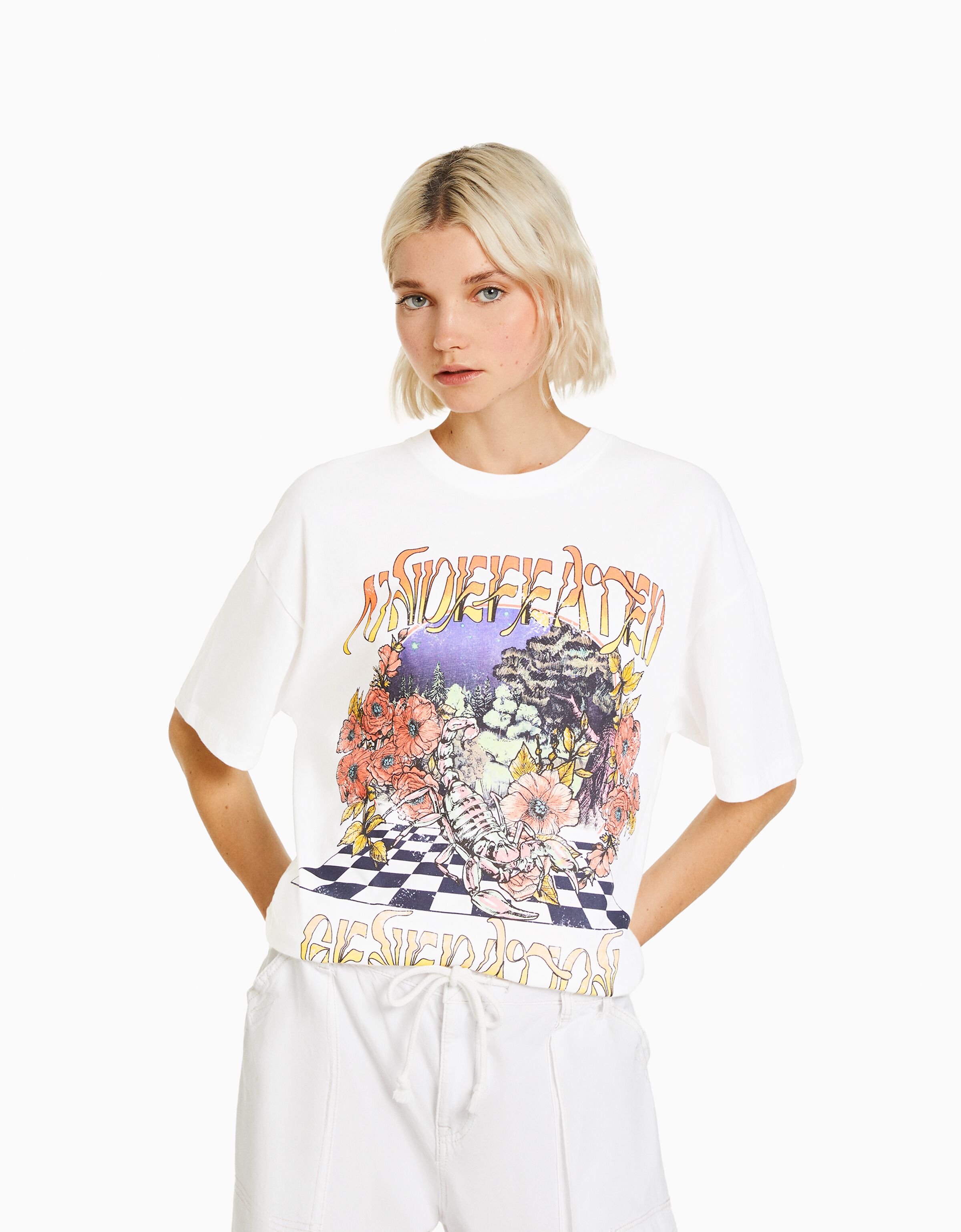 Camiseta manga corta print floral