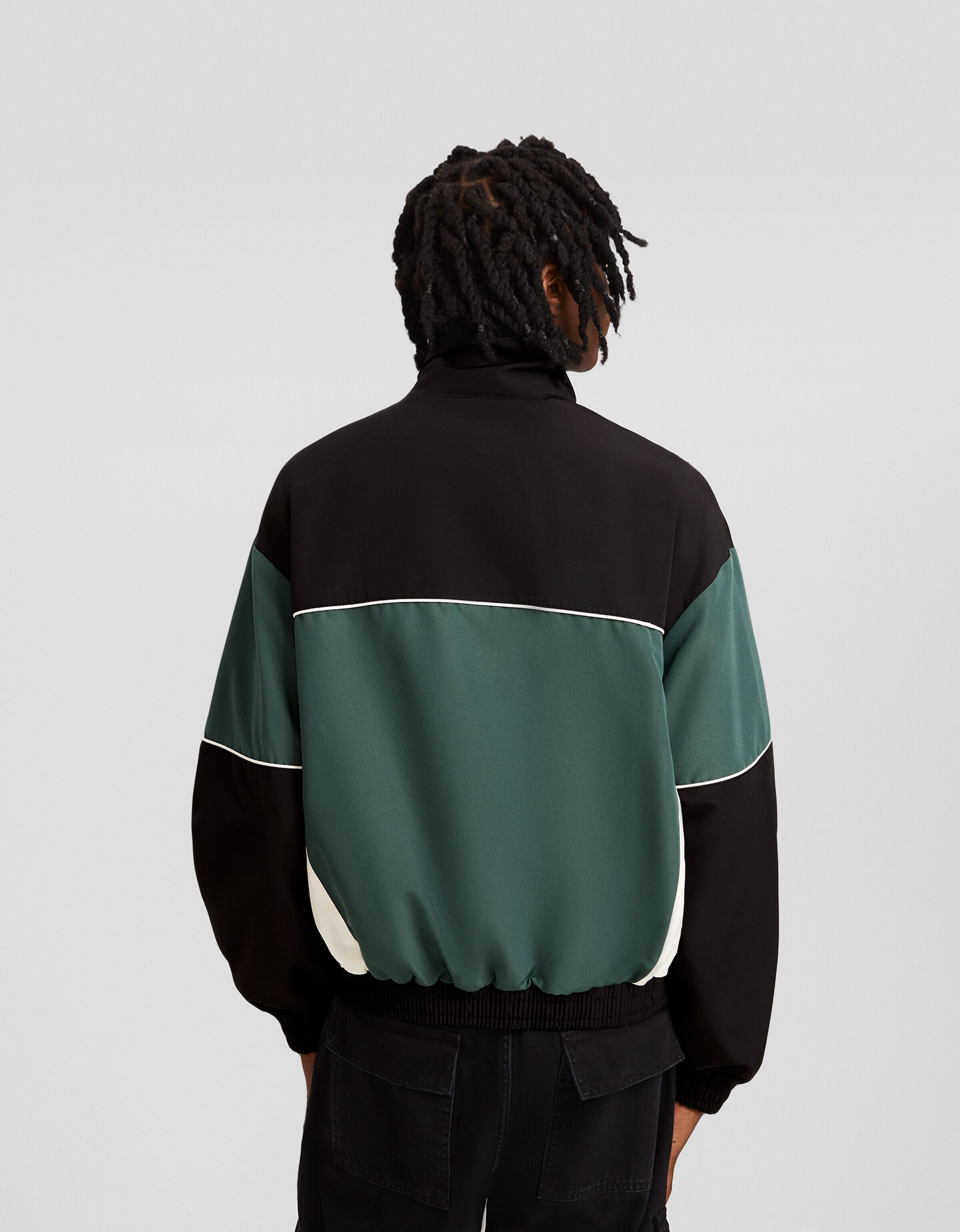 Cazadora ligera retro sport color block