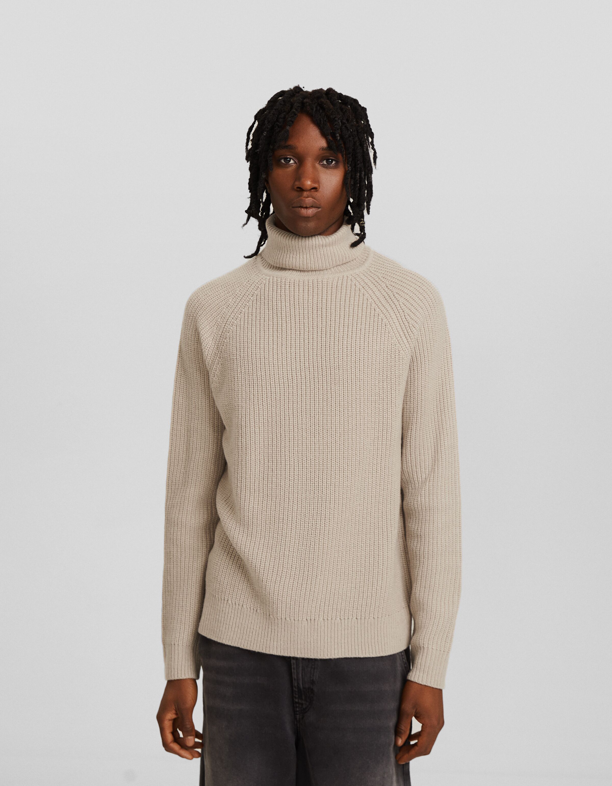 Jersey cuello subido con lana