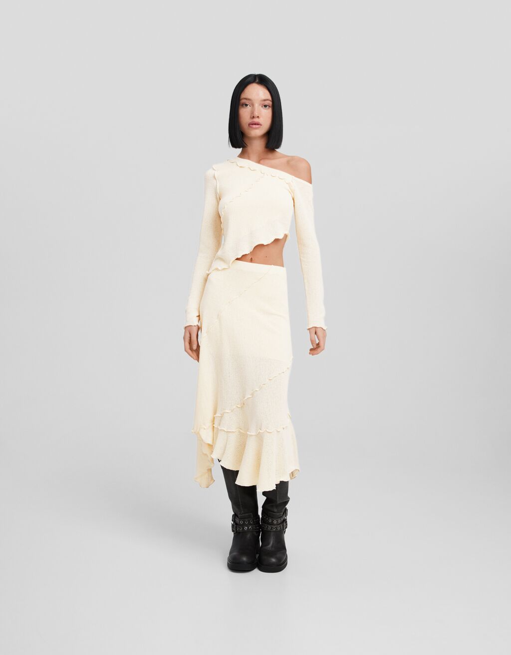 Falda midi punto picos