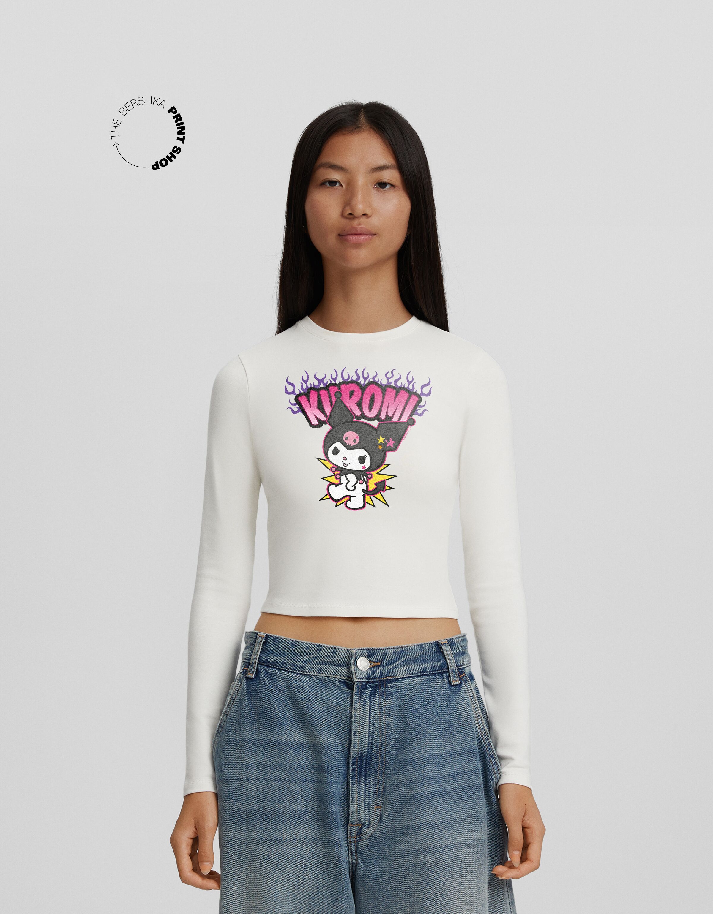 Camiseta Kuromi manga larga print