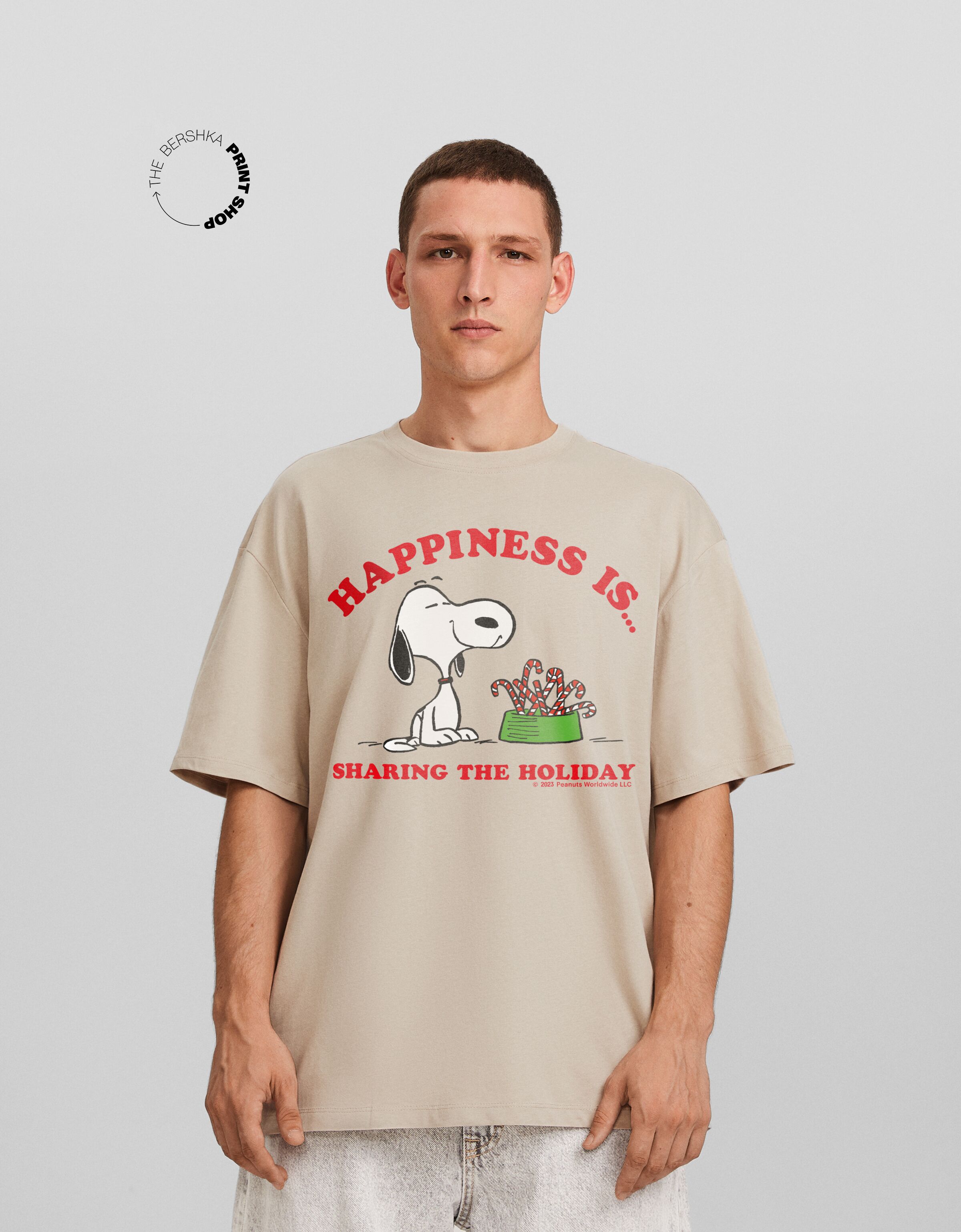 Camiseta Snoopy manga corta boxy fit print