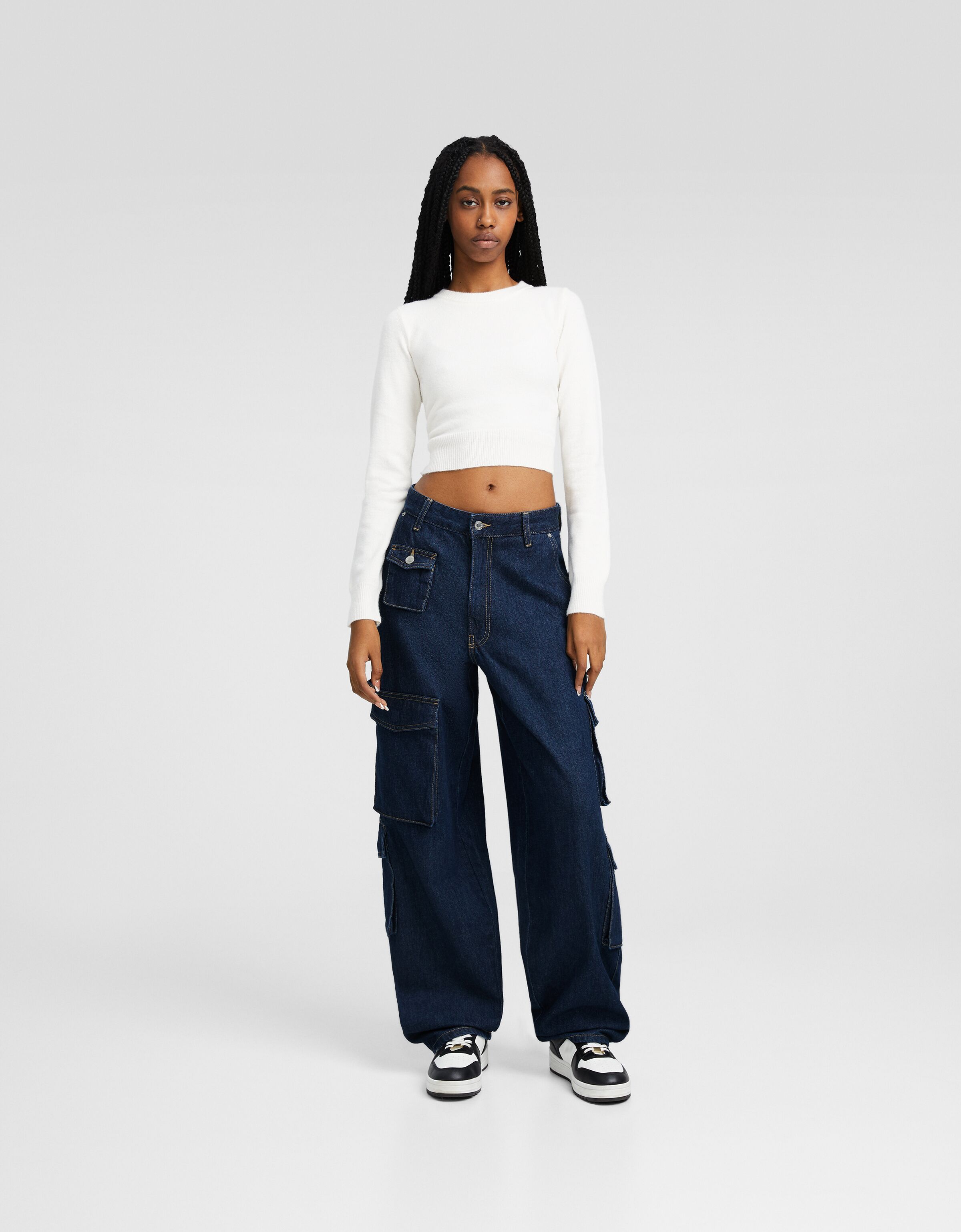 Jeans cargo balloon efecto lavado