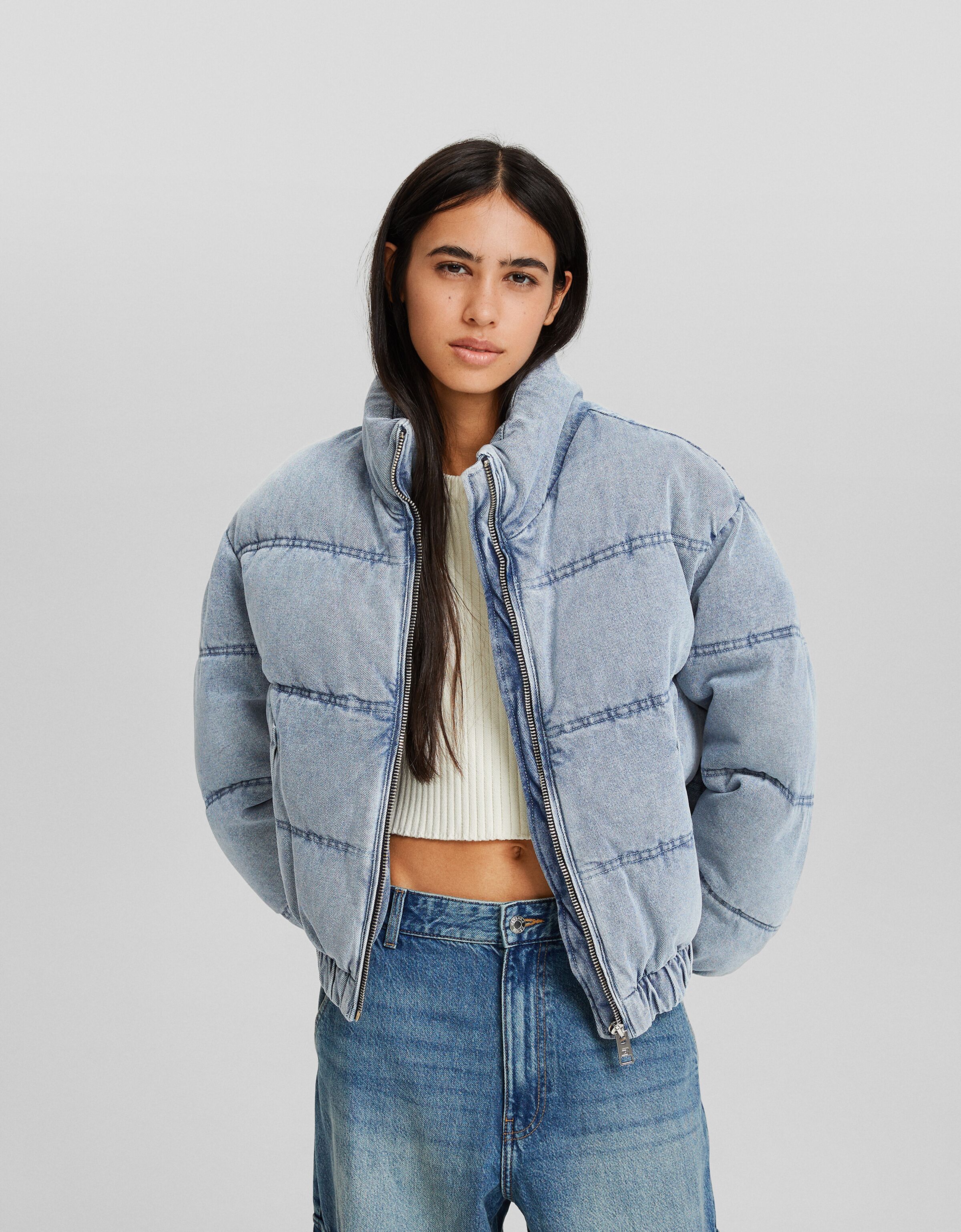 Cazadora acolchada denim