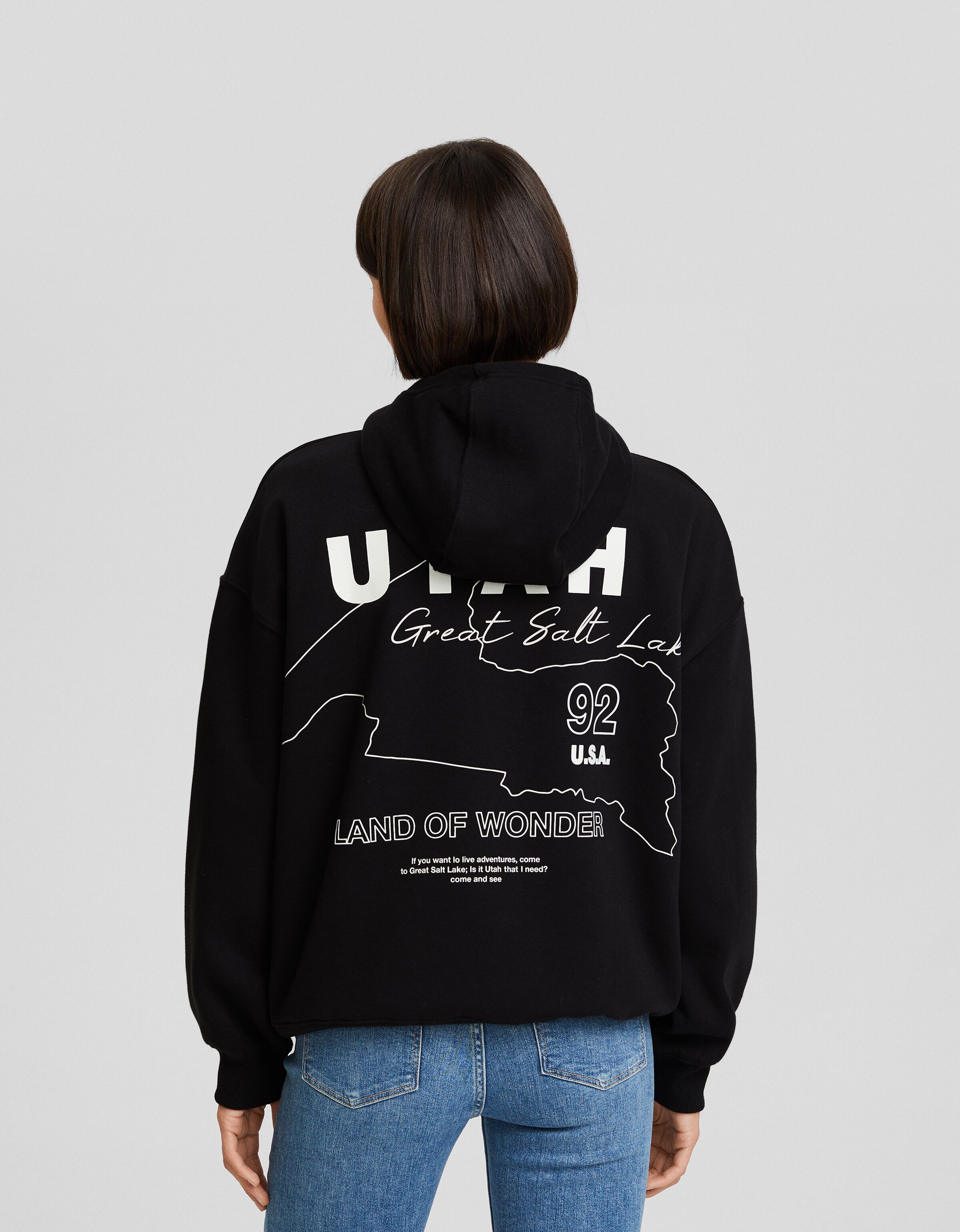 Sudadera capucha cremallera print