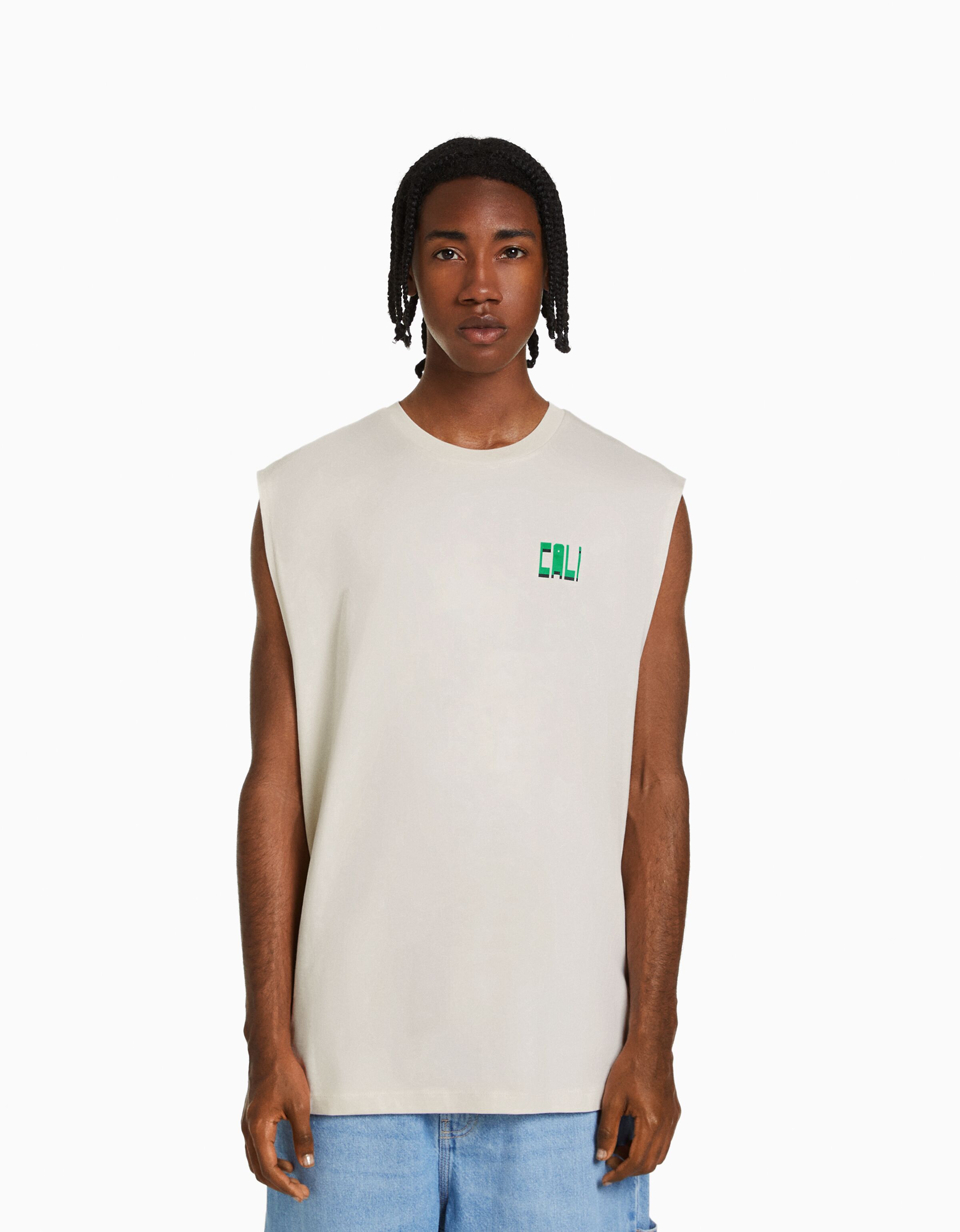 Camiseta sin mangas worker print